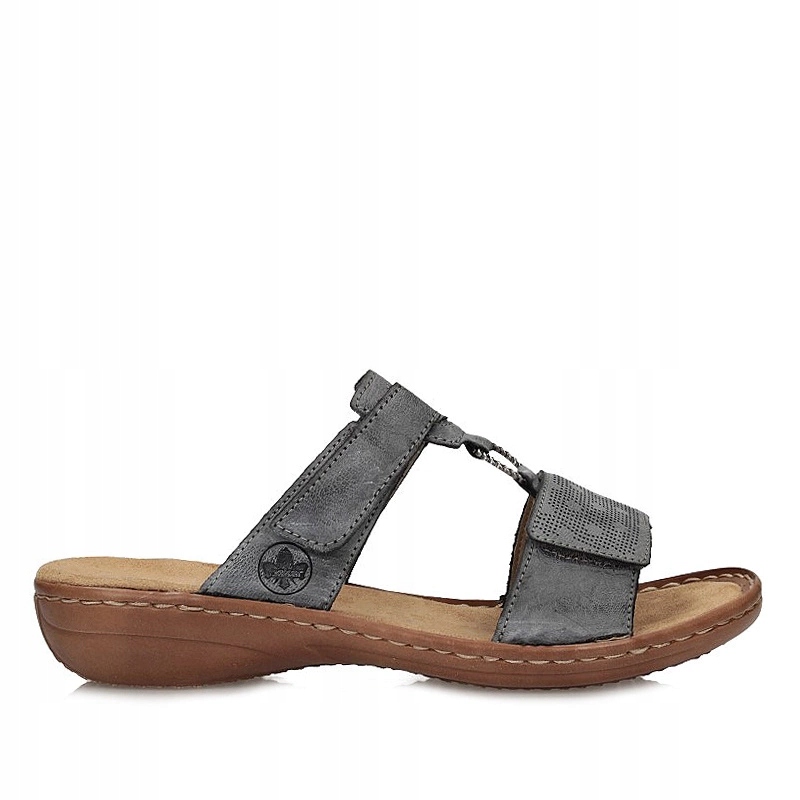 Nazouváky pantofle Rieker 60885-12 modré na suchý zip