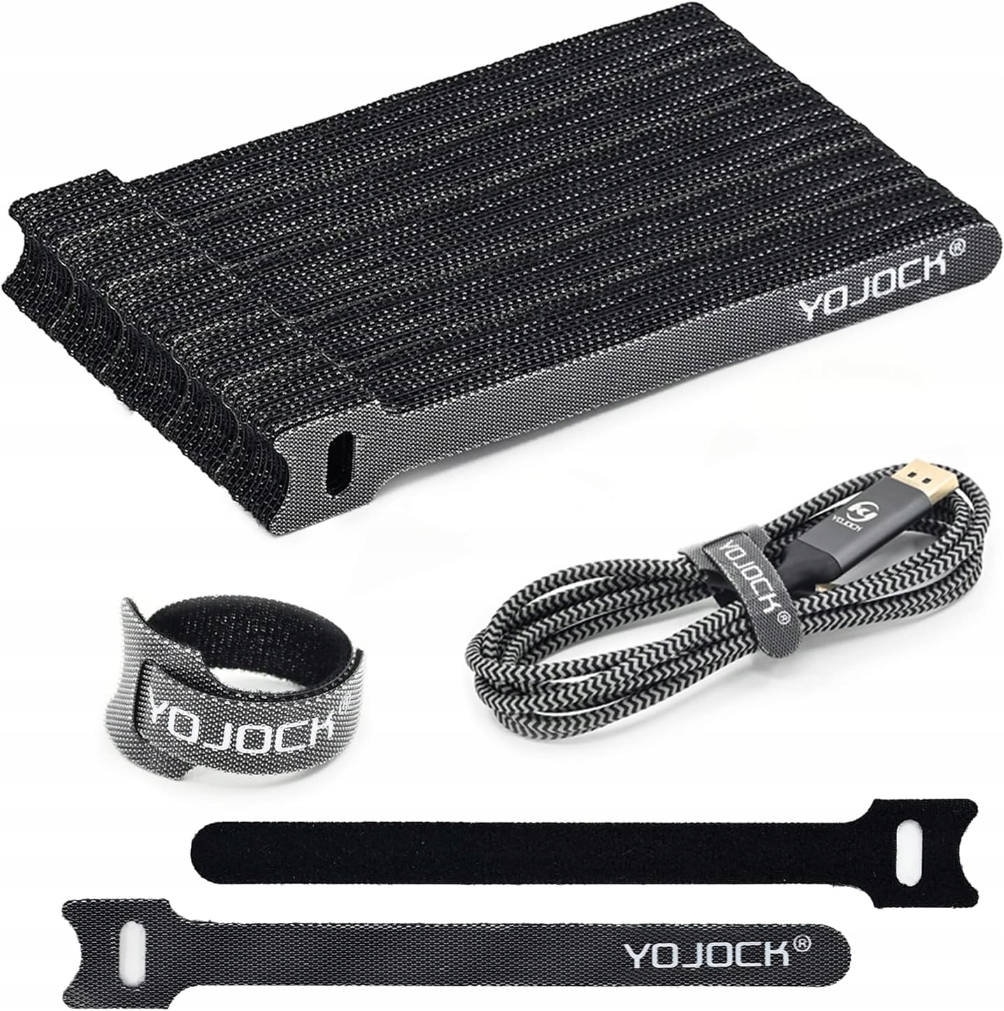 50 SZT. OPASKI KABLOWE NA RZEP 12 CM | ORGANIZER KABLOWY DO DOMU I BIURA