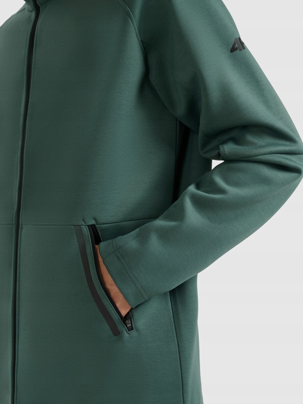 4F pánská mikina s kapucí bavlněná 4FWAW25TSWSM1865 zelená