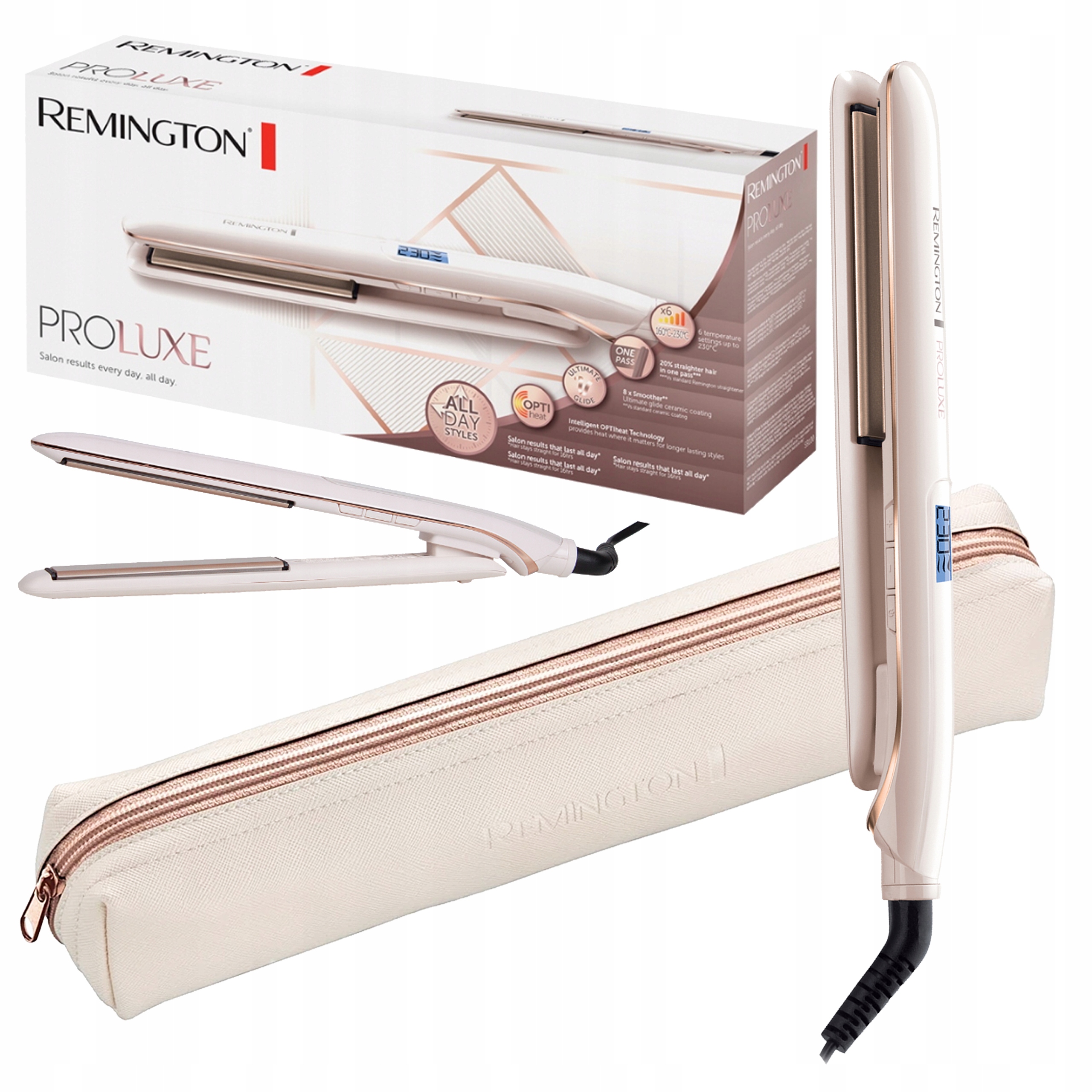 Ceramiczna Prostownica Do Włosów Remington Szybkie Nagrzewanie 52W Etui