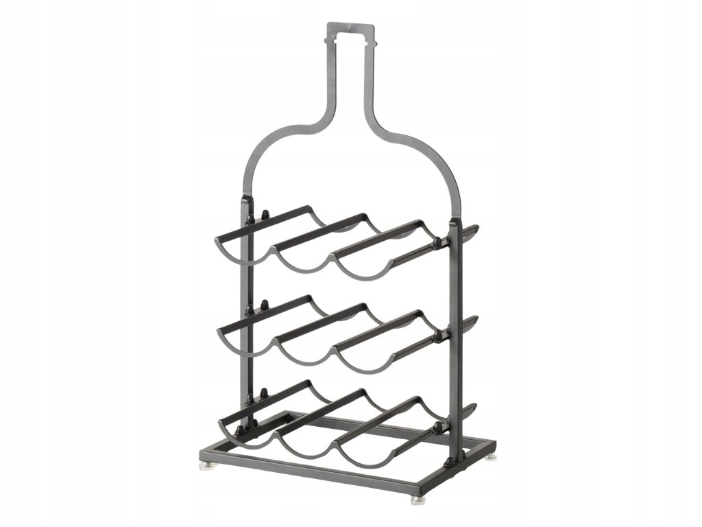 Kovový stojan na víno Botella v tvare fľaše, výška 54,5 cm