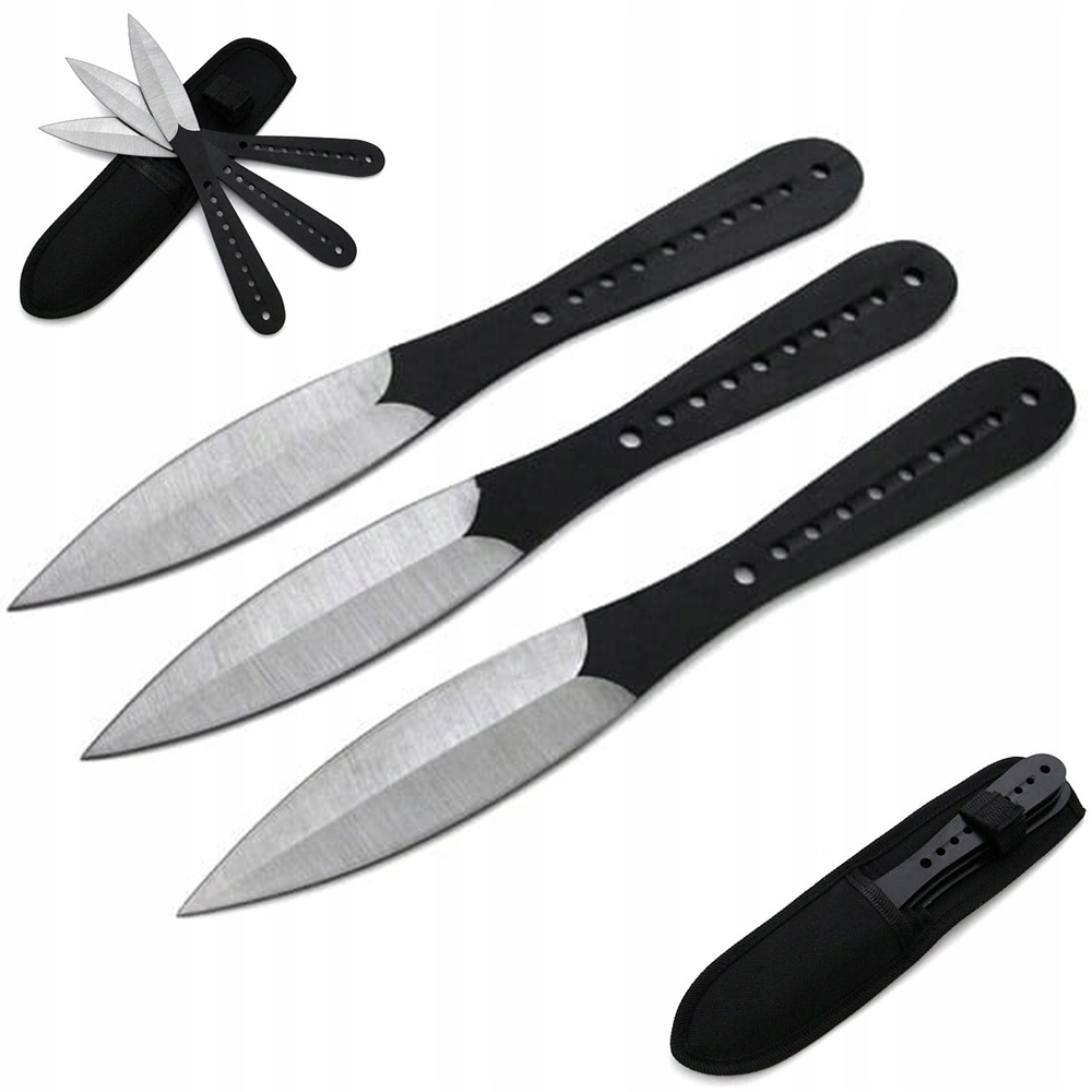 NÓŻ RZUTKA SHURIKEN NOŻE DO RZUCANIA ZESTAW 3SZT + POKROWIEC CORDURA N420