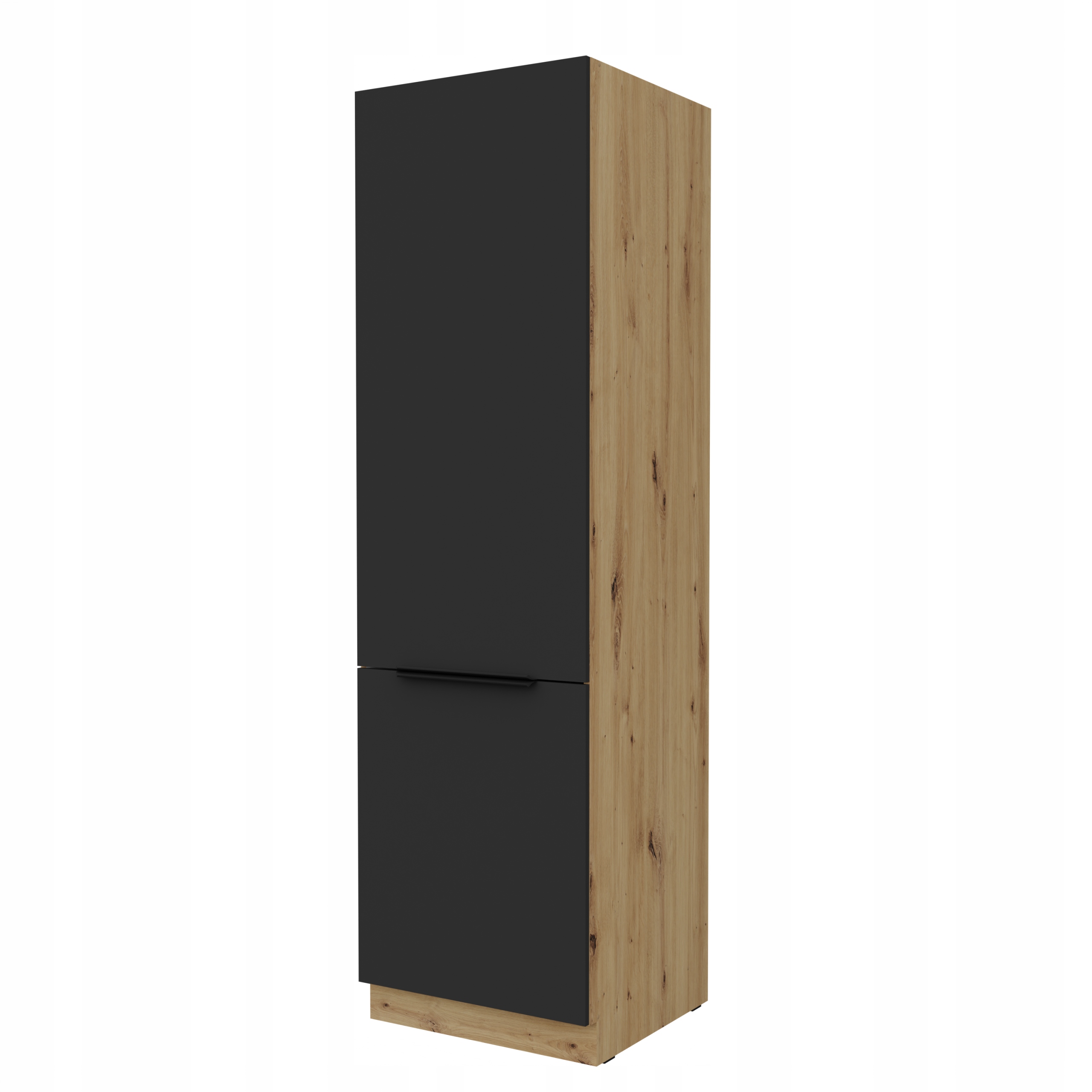 Kuchyňská skříňka pro vestavnou ledničku Kuchyňský sloupek vysoký 60 cm Černá matná