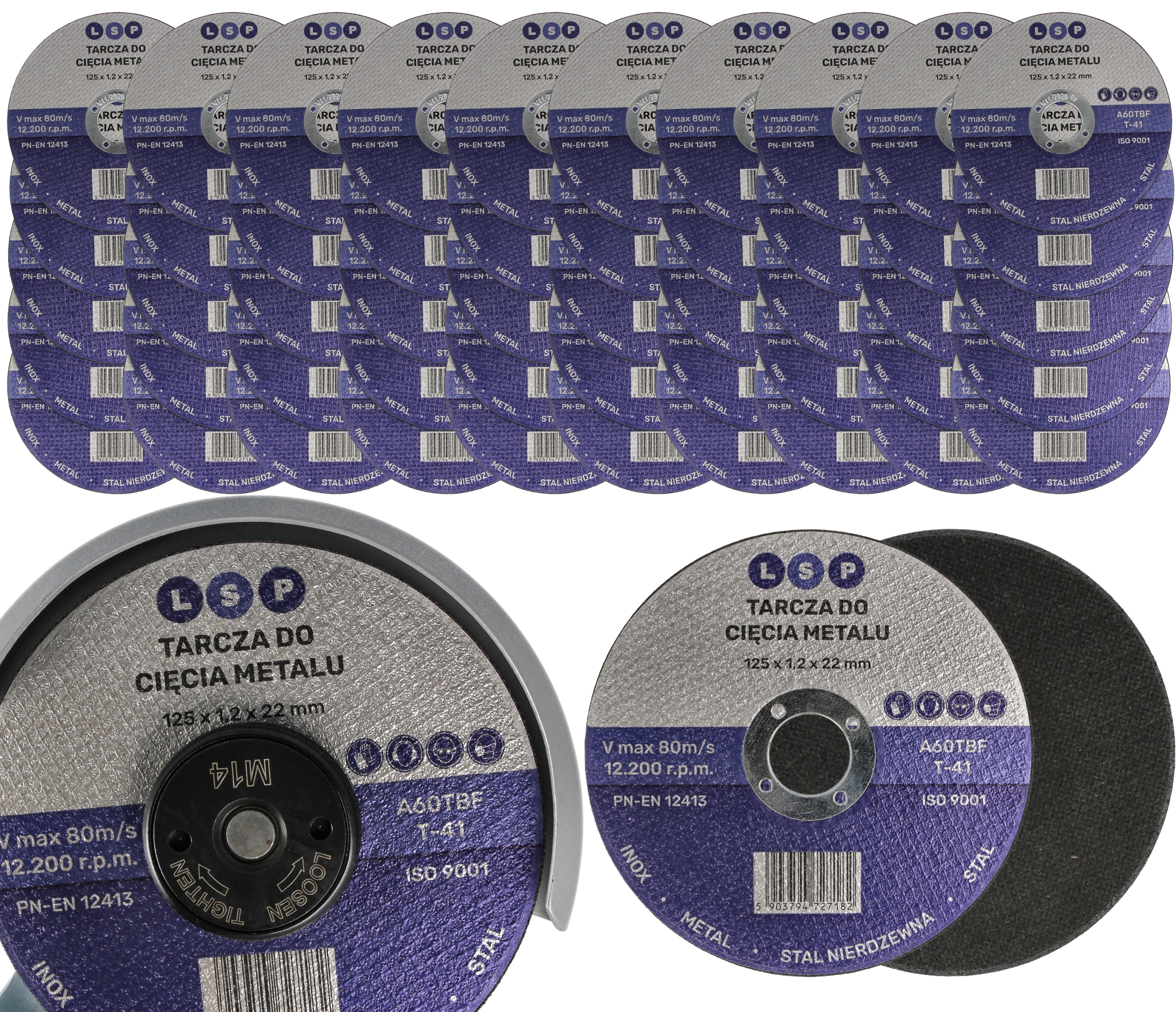 Tarcza tarcze do cięcia metalu 125 Inox Stali Nierdzewnej Inox 100 sztuk
