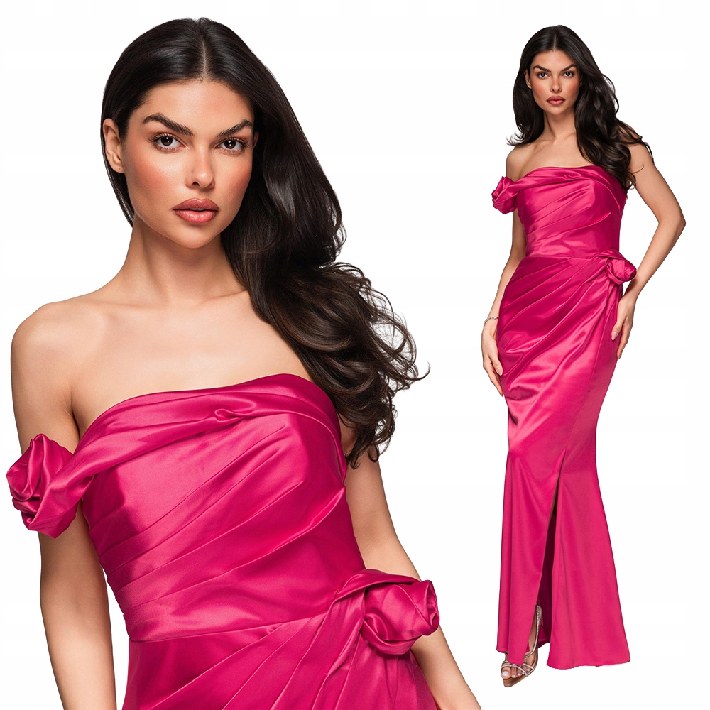 Elegantní šaty s fuchsiovou růžičkou LaRica LA-OM-DLR278 vel S