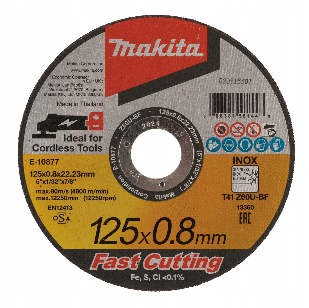 

Makita 125x0,8mm tarcza do stali Inox