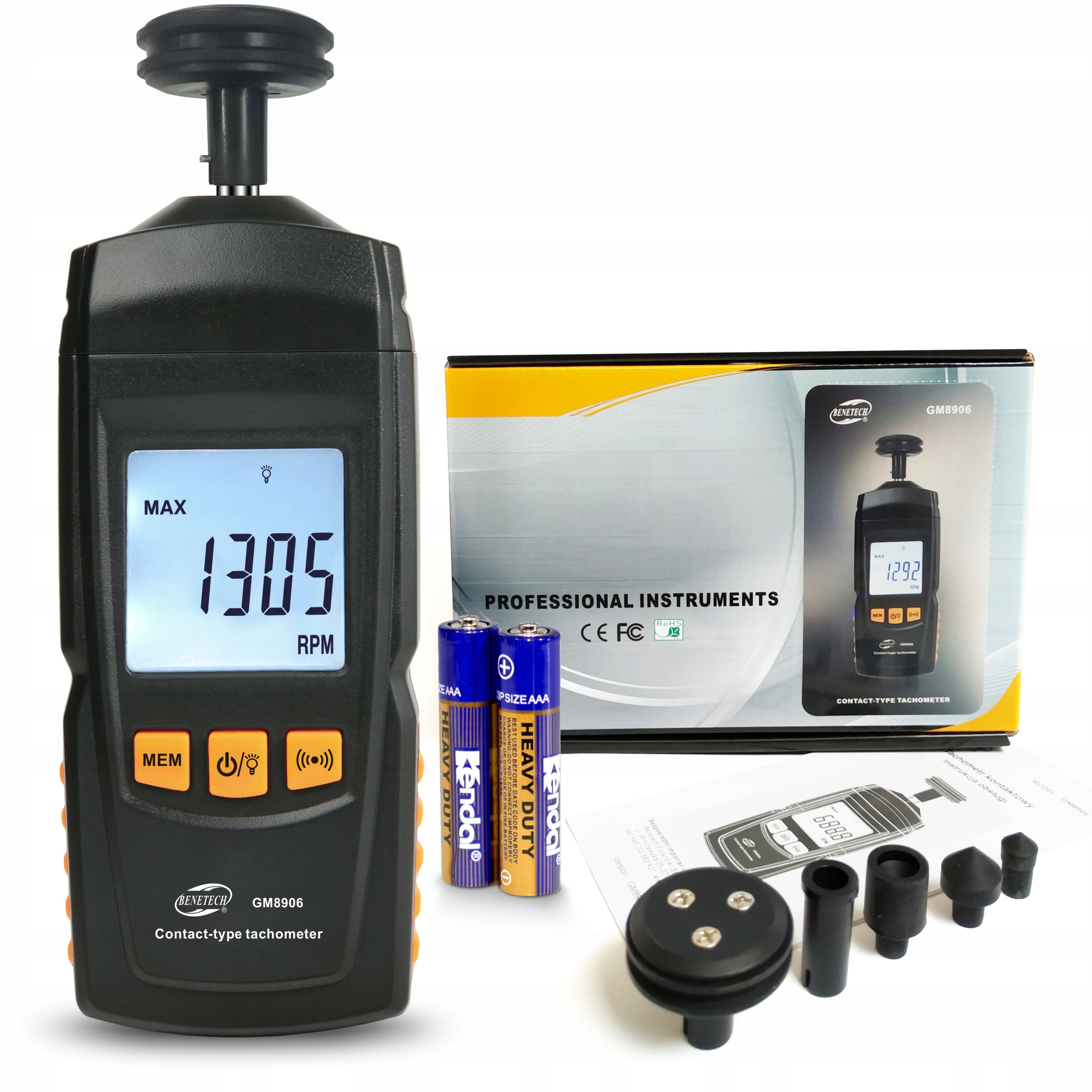 

Tachometr LCD Miernik Obrotów Do 99999 Rpm GM8906