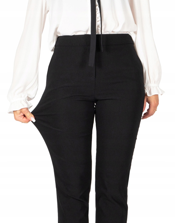 ELEGANCKIE SPODNIE z wysokim stanem 38 /29 M Wzór dominujący bez wzoru