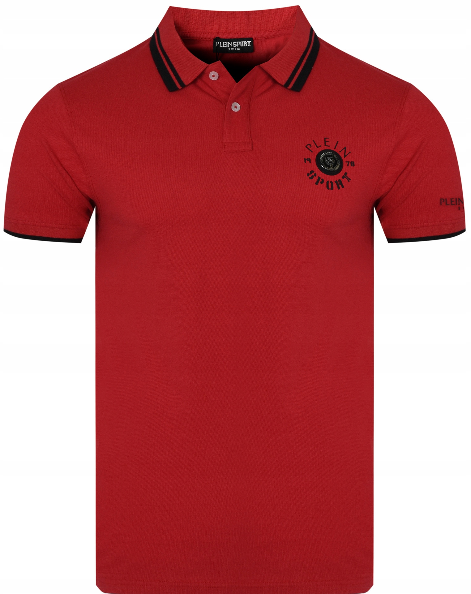 Pánská polokošile Plein Sport PS25MPL02/13 Red polovina Červená