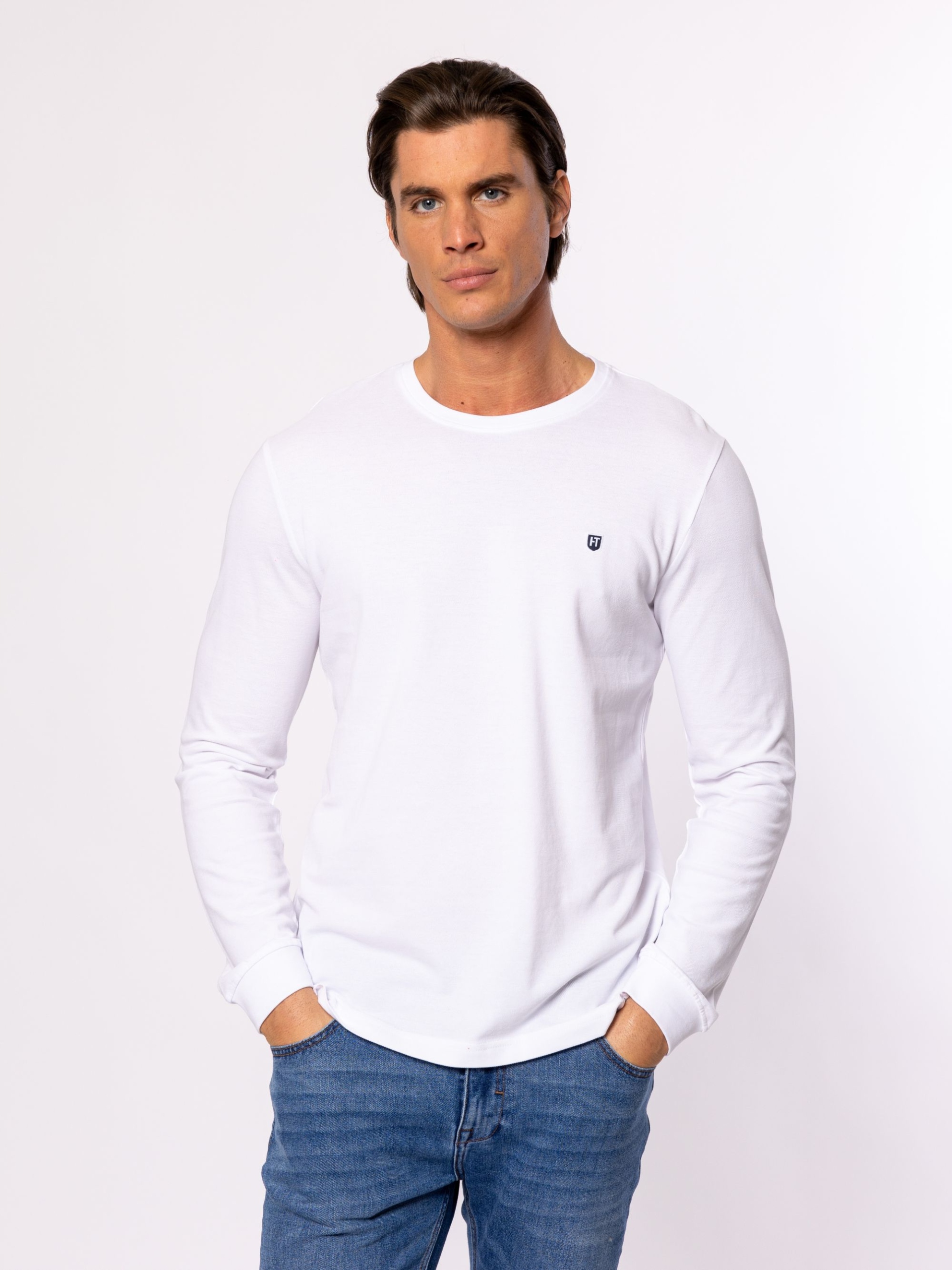 Heavy Tools Pánské Tričko S Dlouhým Rukávem Mikina Cavani Bílá XL