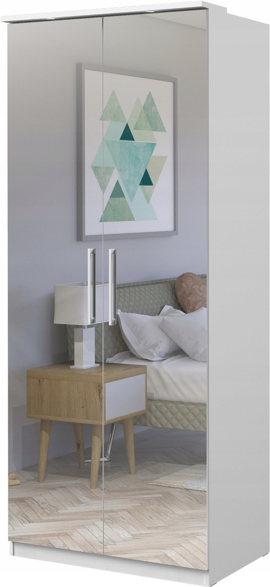 

Szafa Optima 2D biały laminat + lustro 2497KL58