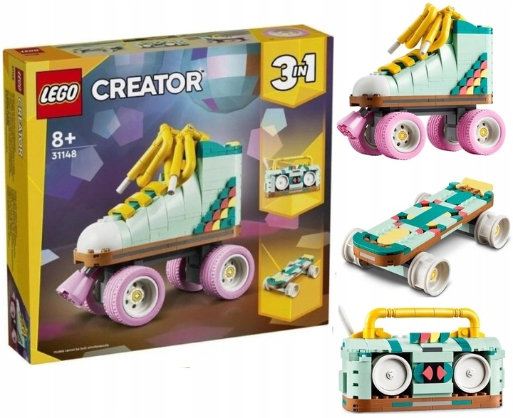 LEGO CREATOR 31148 ZESTAW 3W1 WROTKA W STYLU RETRO DESKOROLKA BOOMBOX