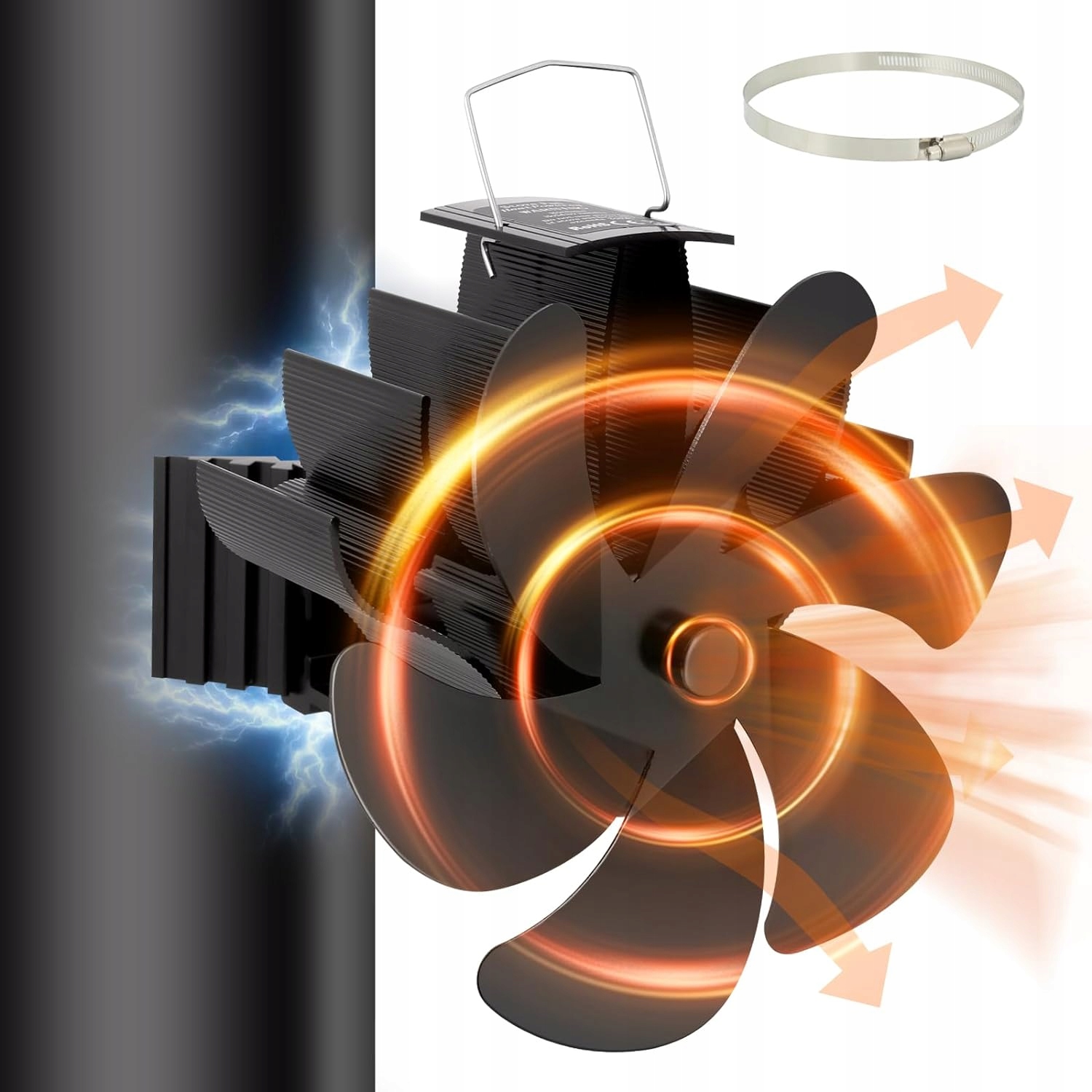 Wentylator Kominkowy do Rury Przewodu Kominowego 6-Łopatek