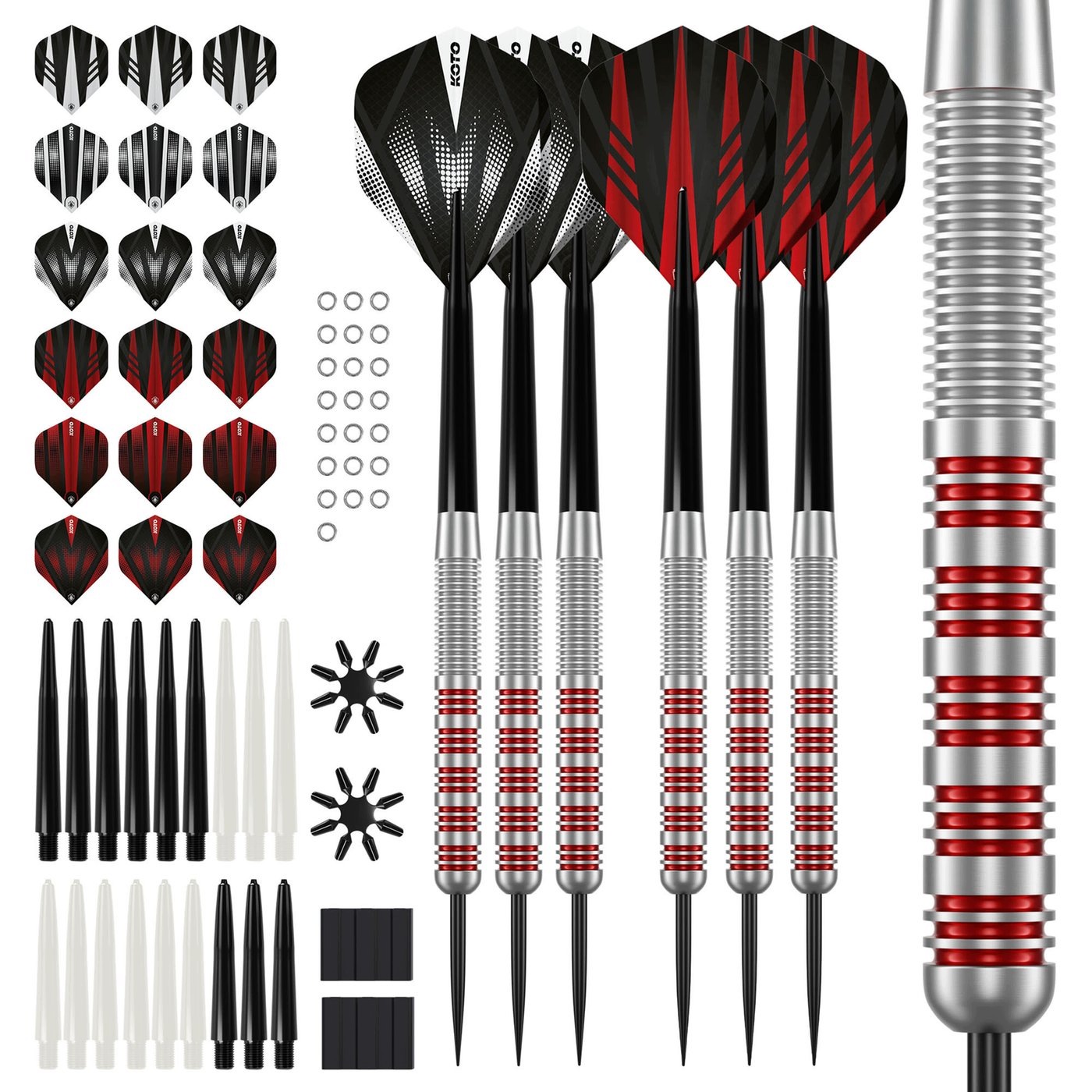 Lotki do dart steel) 6 sztuk akcesoria 90 sztuk.