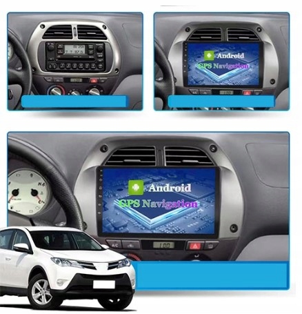 RADIO ANDROID TOYOTA RAV4 NAWIGACJA GPS 2001-2006 KAMERA MIKROFON Montaż 2-DIN