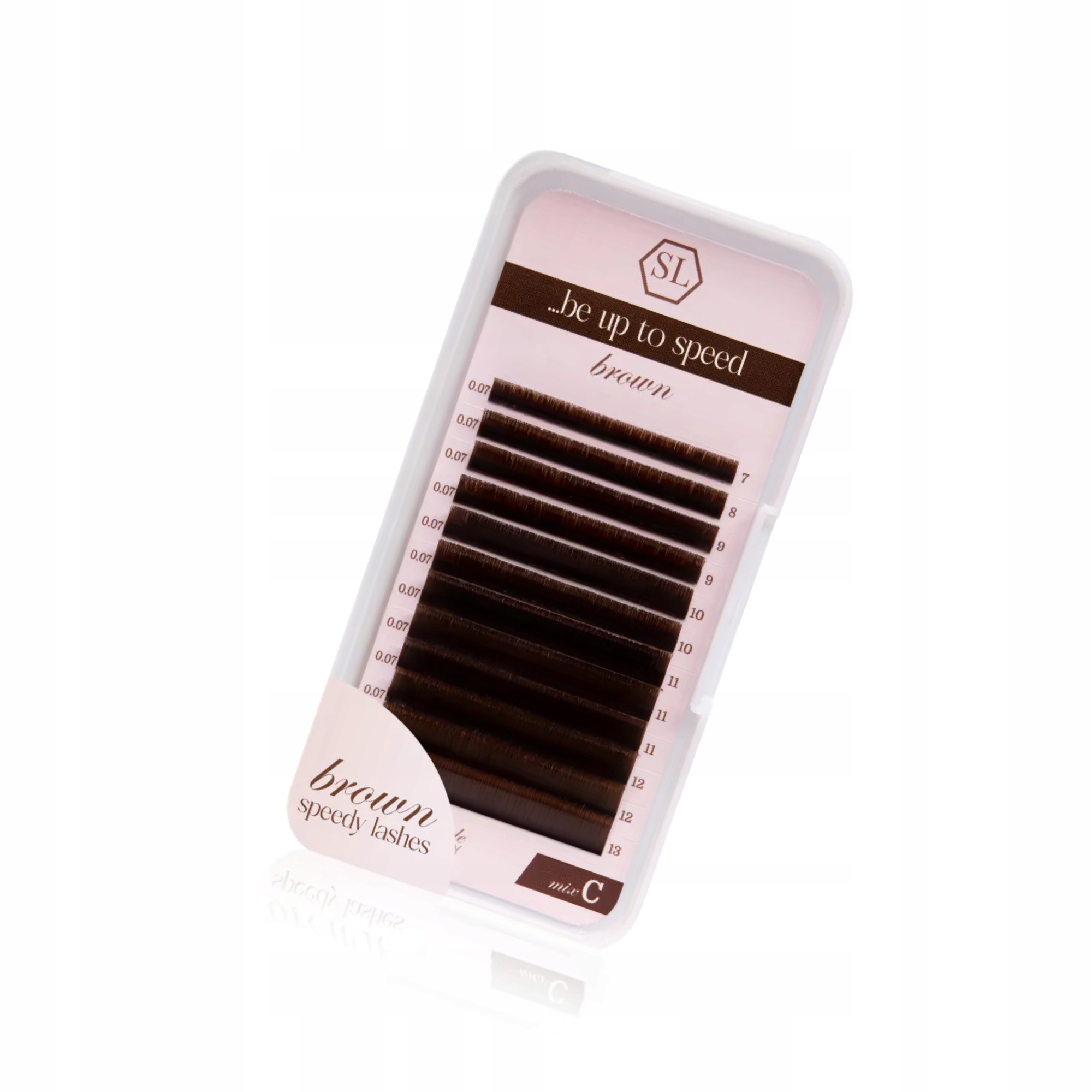 Secret Lashes Řasy Speedy Brown Easy Fan D 0,07 Mix 8-14 mm