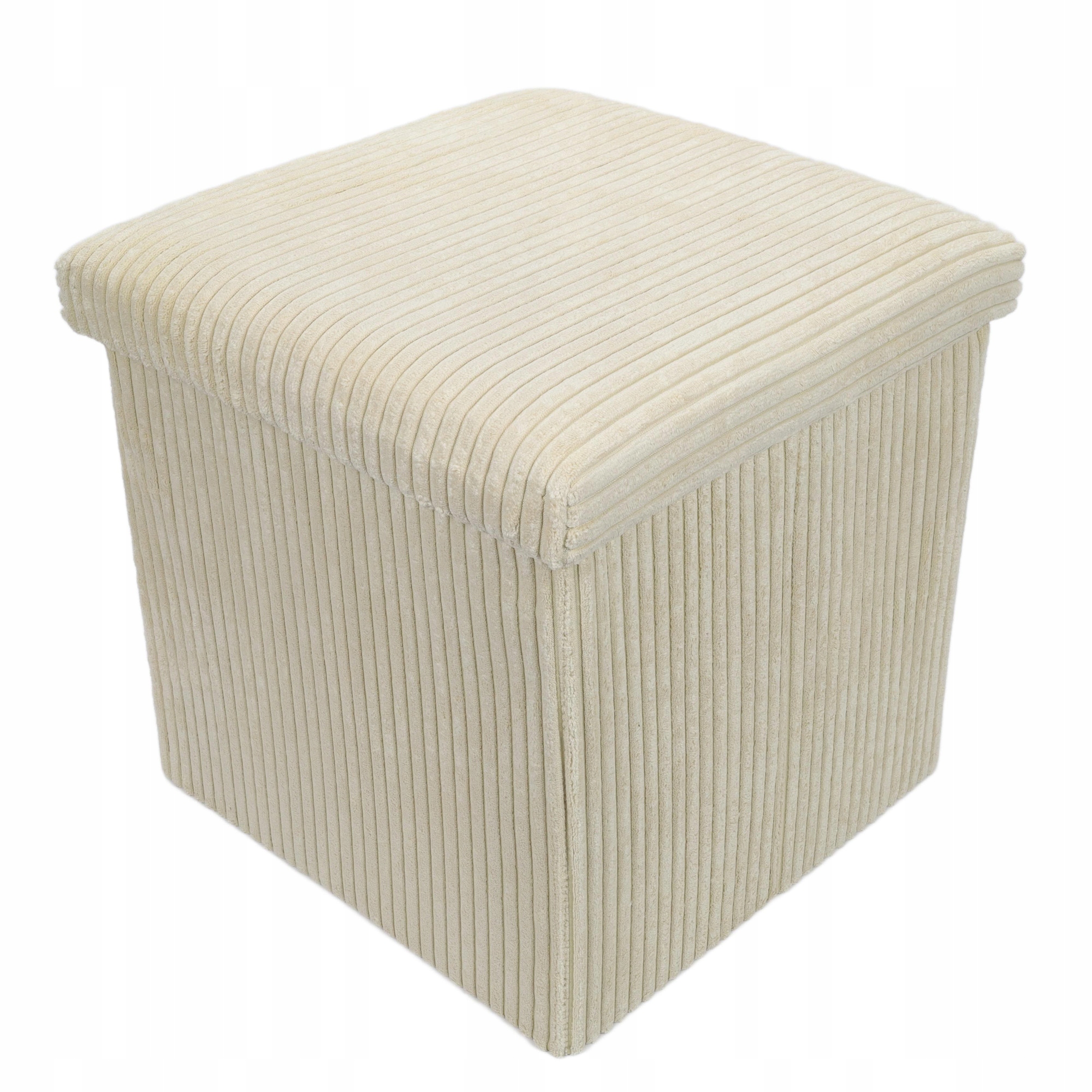 Taburet S Úložným Prostorem Polyester Béžová 38X38X38 CM Max 130 Kg