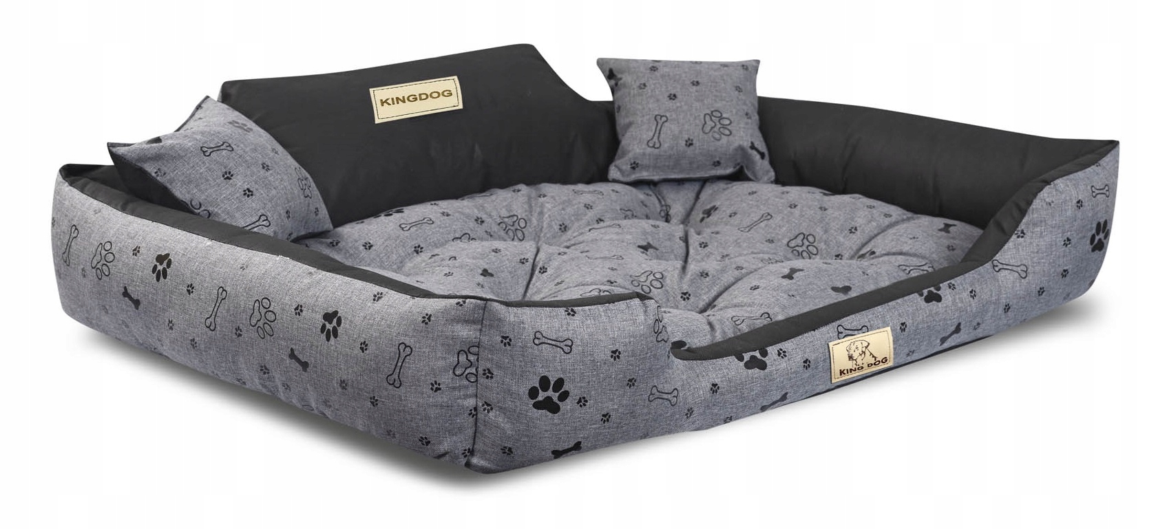 Levně Pelíšek Šedo Černé Vel 100 x 75 cm pro psa a kočku Jméno.