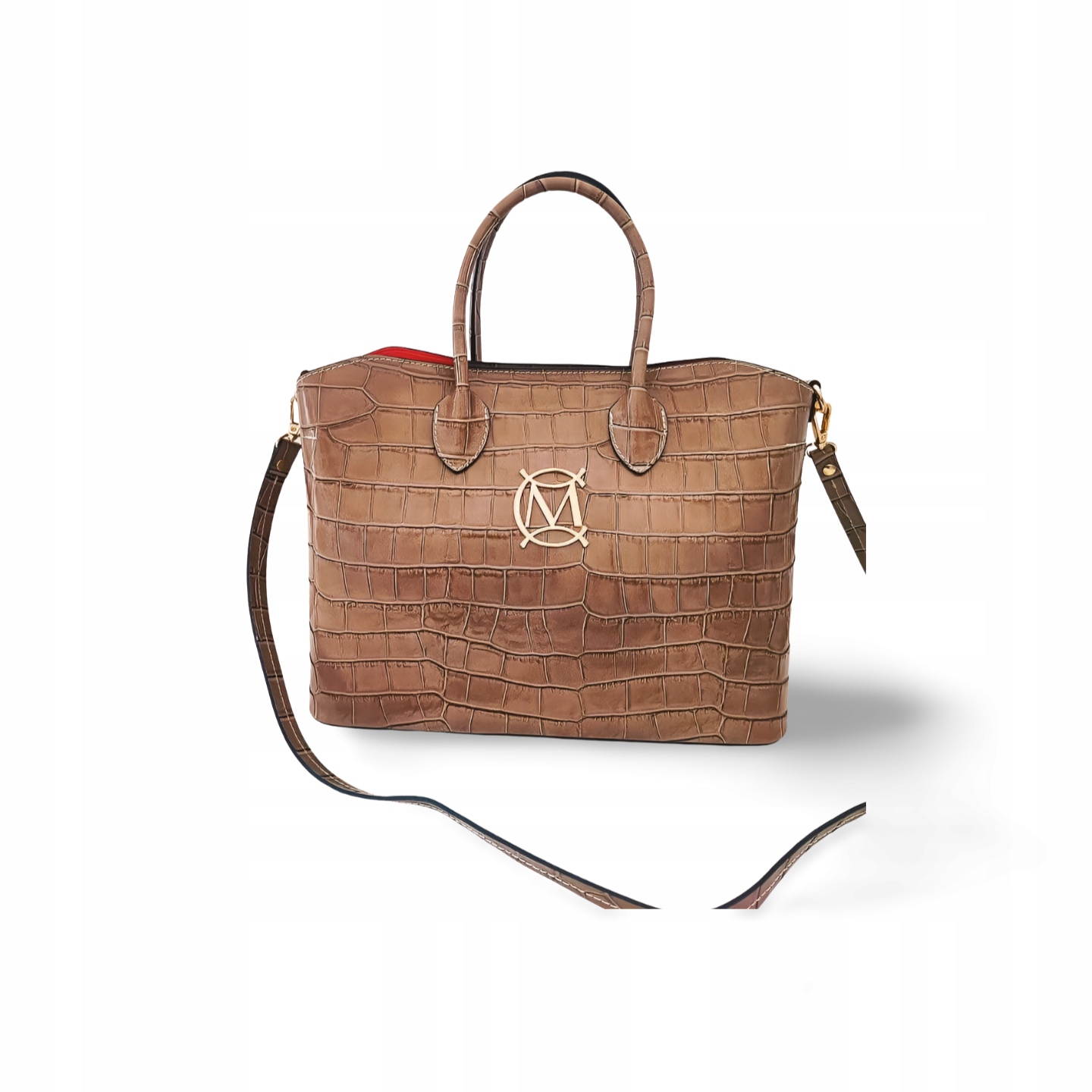 Massimo Contti kožená shopper taška béžová design