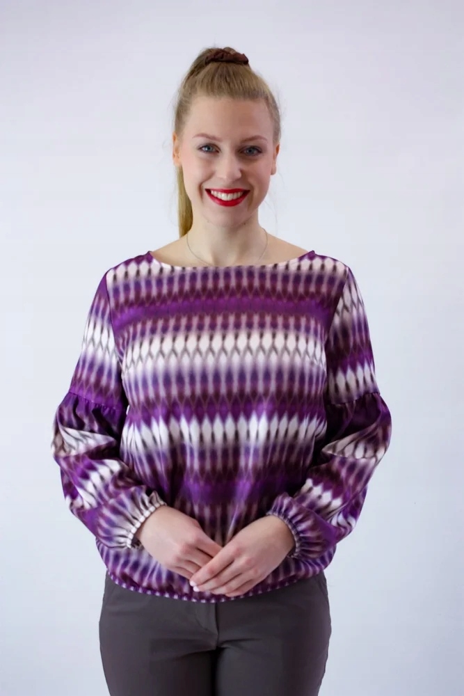 Elegantní halenka Blue Fialovo-béžová 42