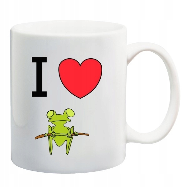 KUBEK żaba ŻABKA ROPUCHA ŻABY WZORY Kolor biały