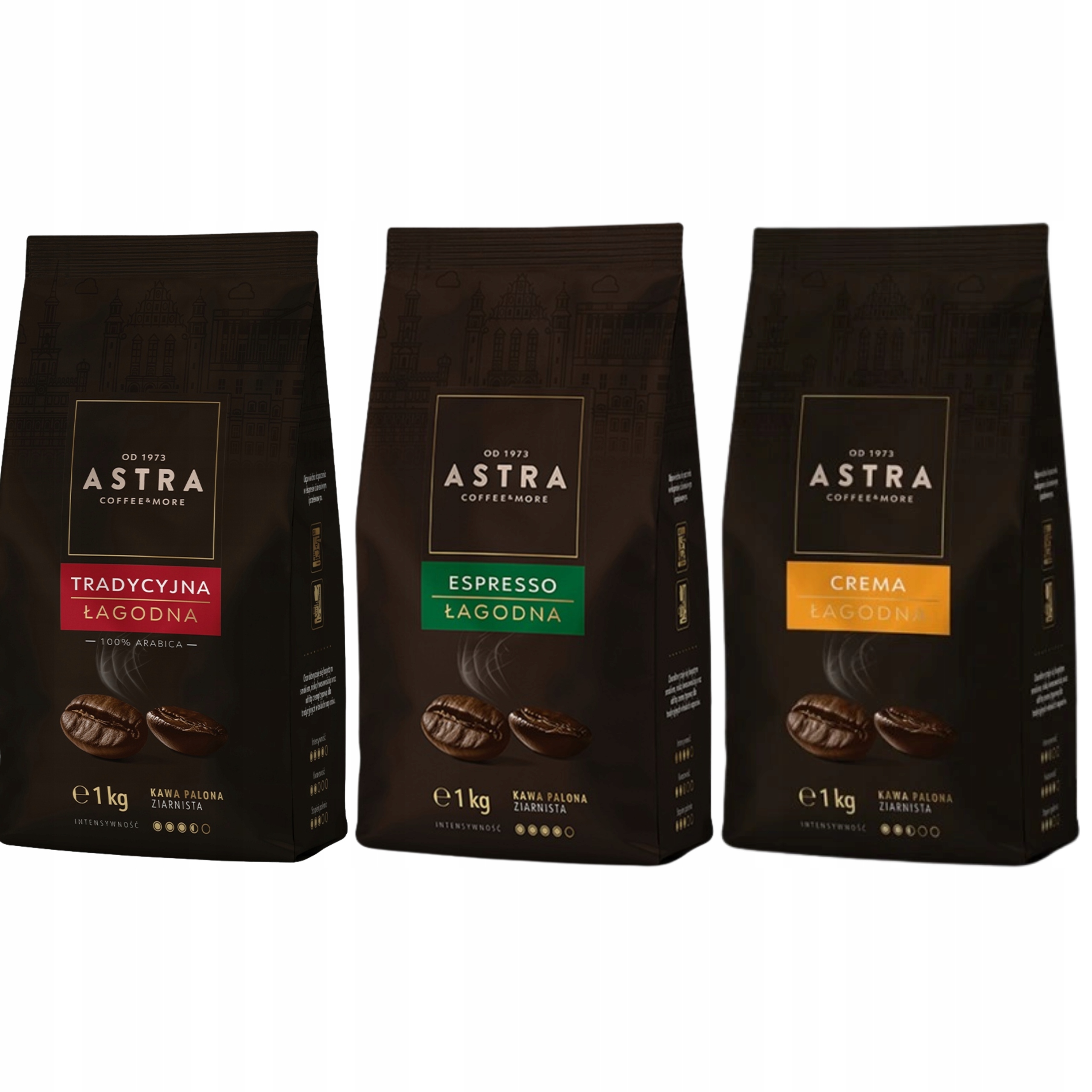 Kawa Astra Ziarnista Łagodna MIX Smaków 3x1kg