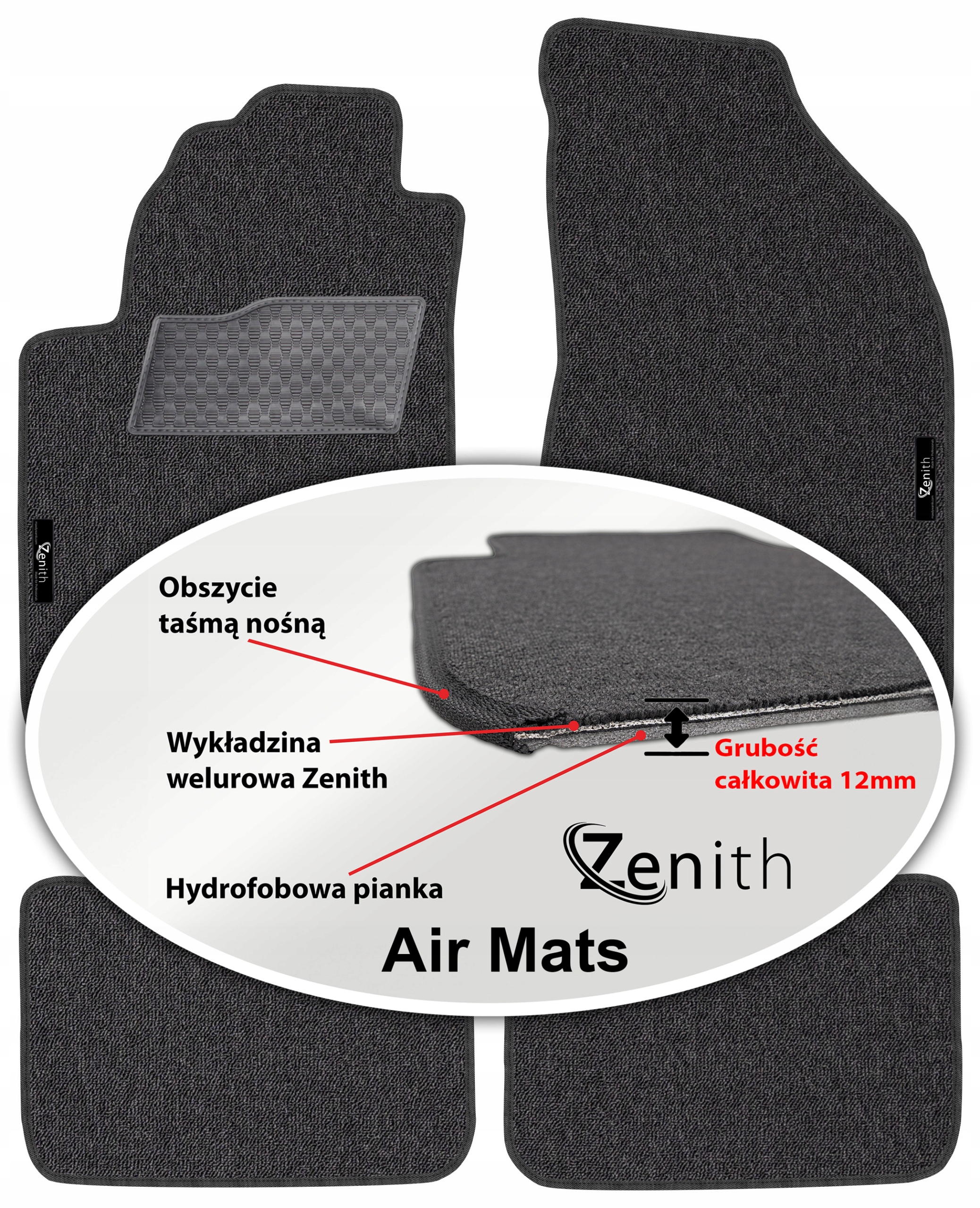 Fiat Bravo II 2007-2014 Velúrové koberčeky do auta Zenith Air Mats