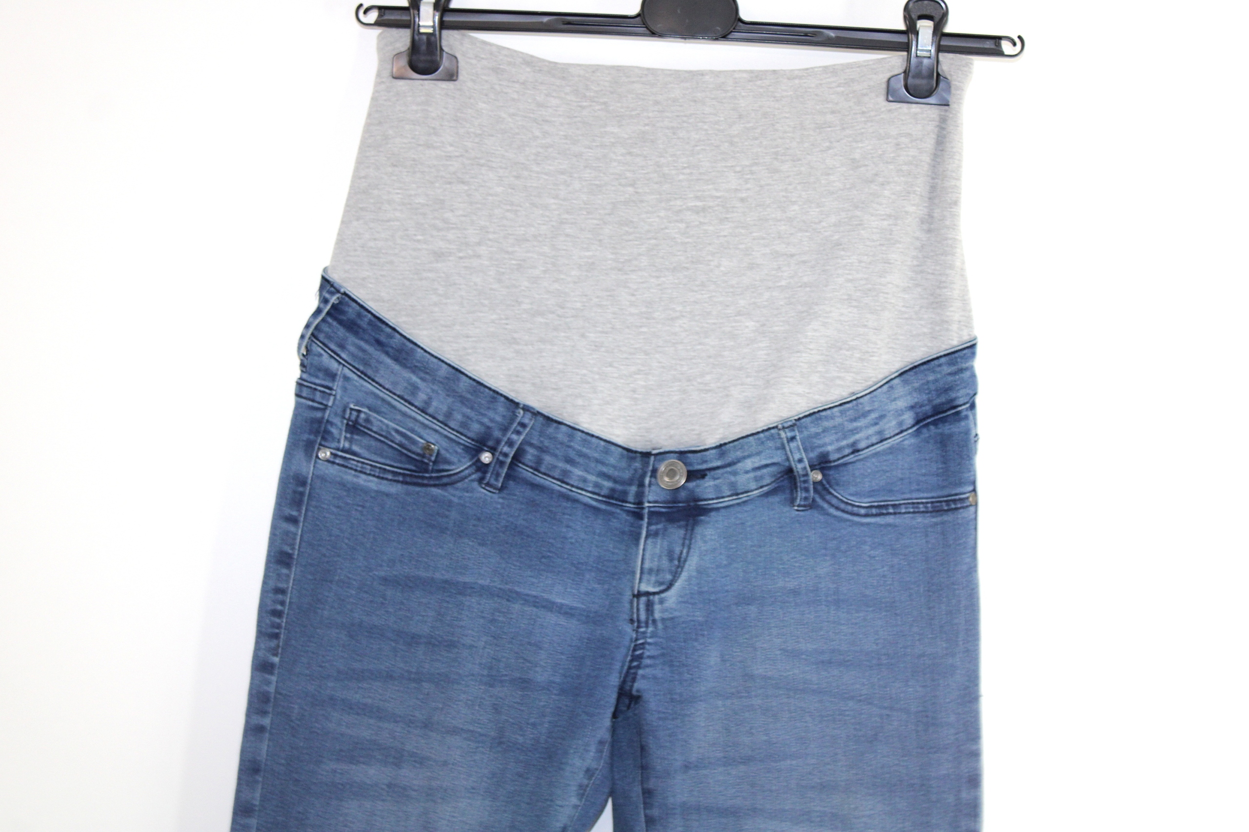 x7 ESMARA Wygodne Niebieskie Spodnie Ciążowe Jeans Skinny 36 S Fason rurki