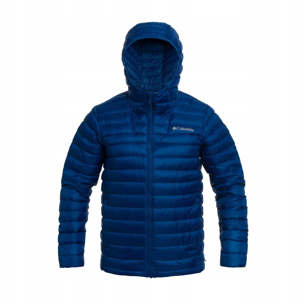 Péřová bunda s kapucí Columbia Corelite Down Hooded Mountain Blue S