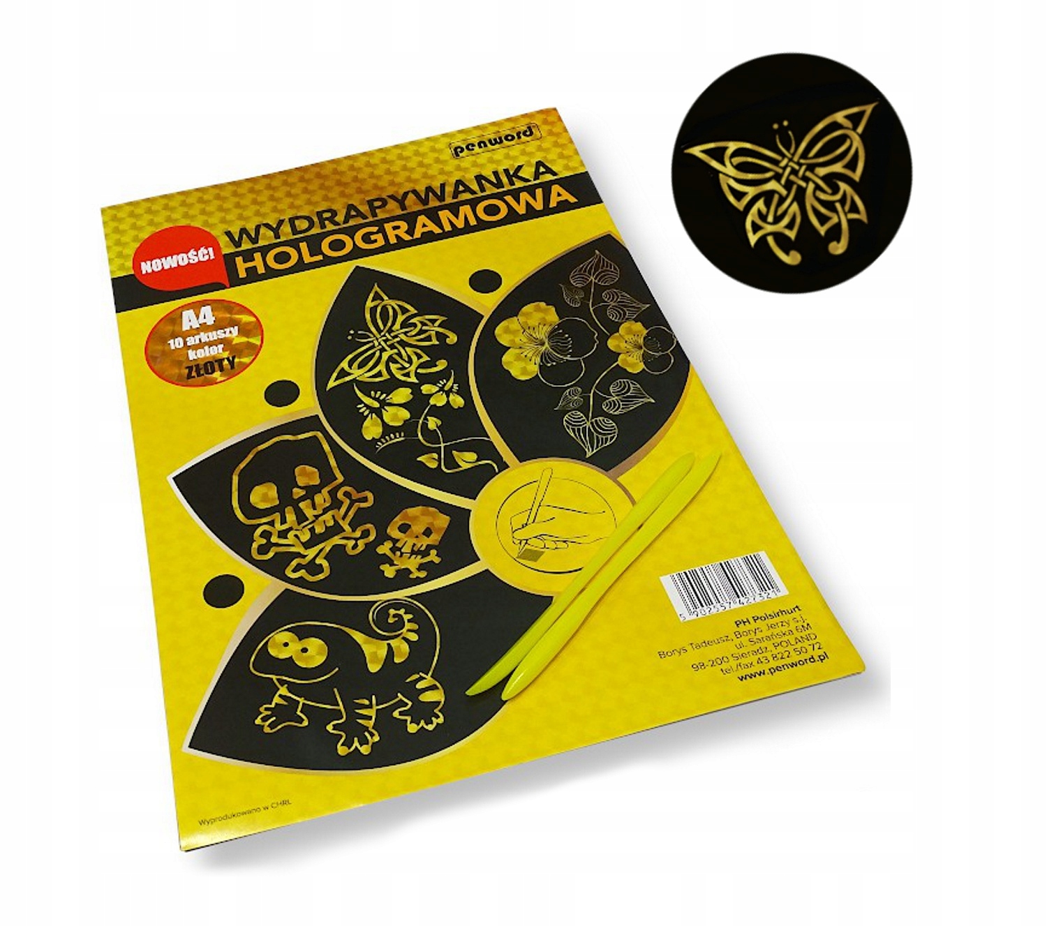 

Wydrapywanka hologramowa A4 10 arkuszy Złoty