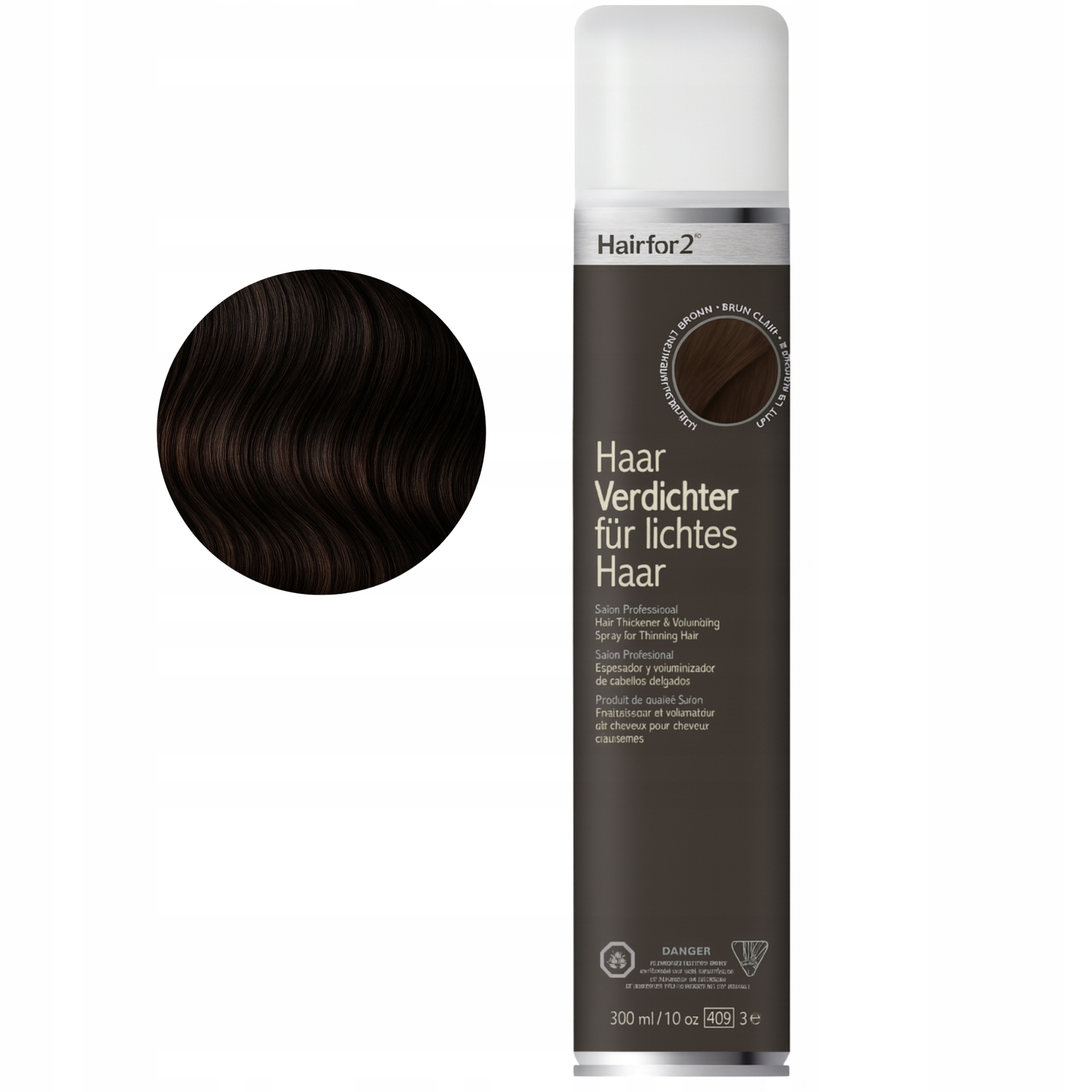 HairFor2 Thickener Black-Brown Mikrovlákno Zahušťování Maskování 300 ml