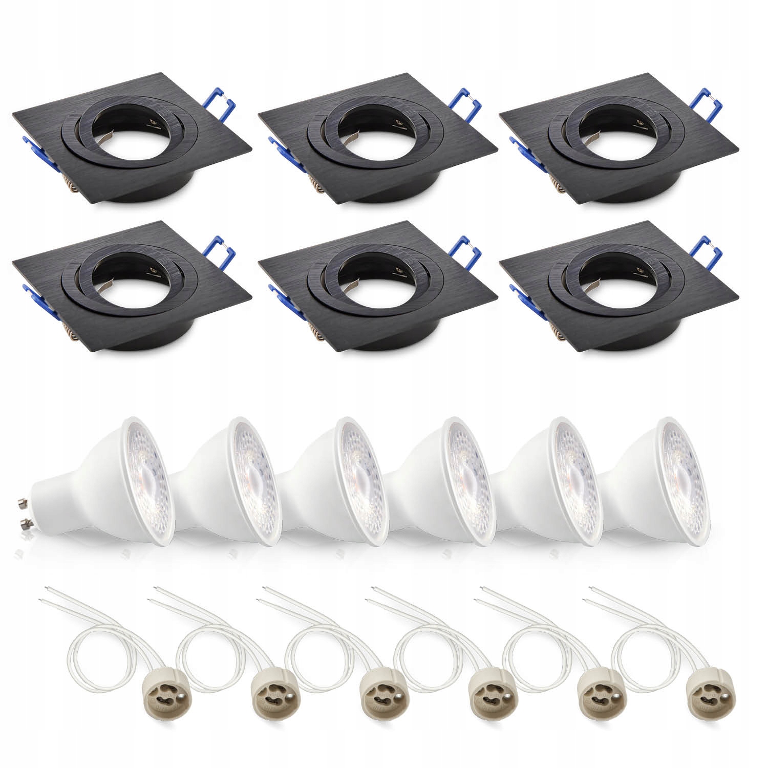 Sada 6x pohyblivé halogenové svítidlo LUMO9 Led GU10 5W premium neutrální