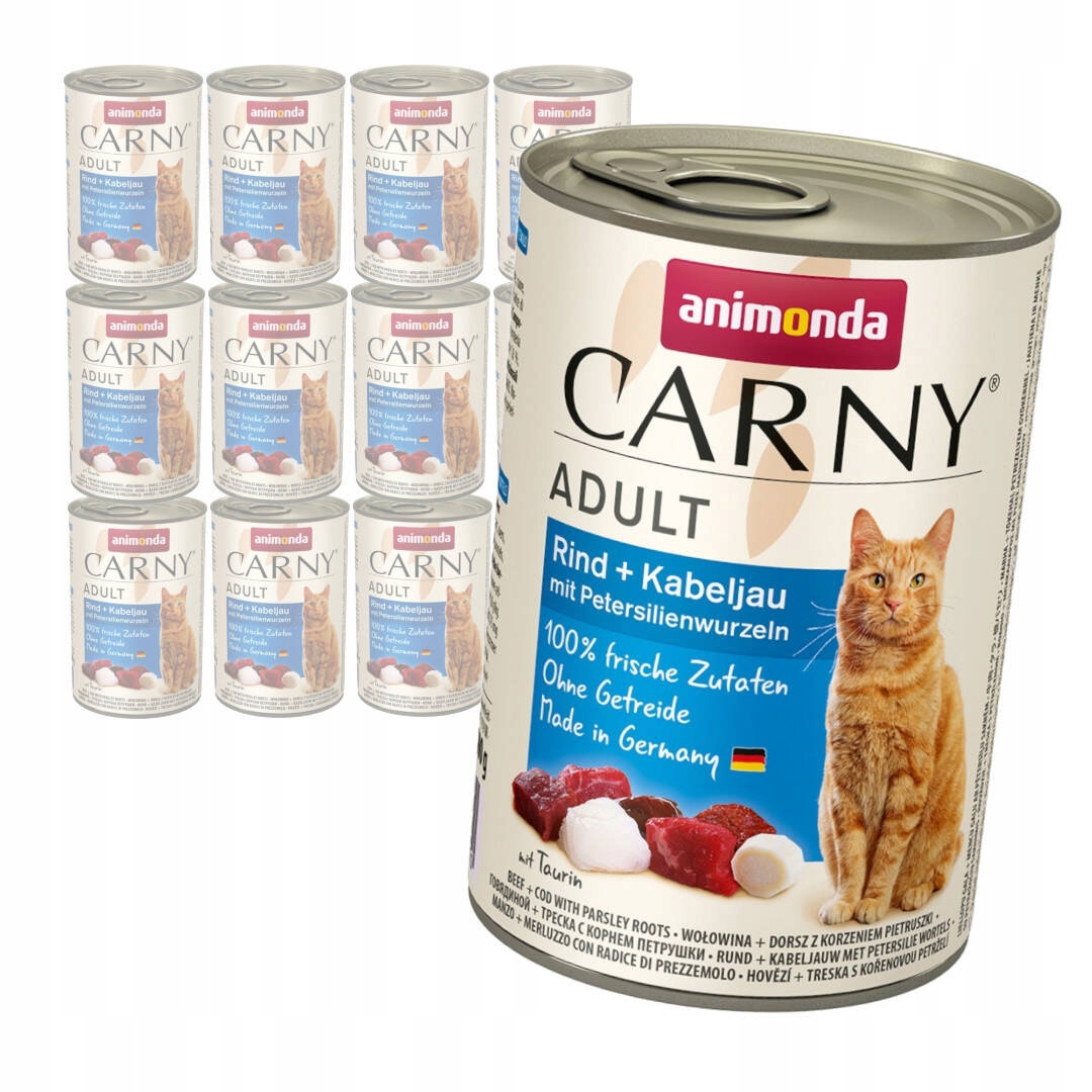 Animonda Carny Adult 12x400g Mokré Krmivo Pro Kočky Hovězí příčesek Petržel