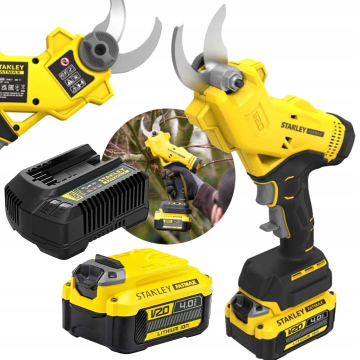 Záhradné Akumulátorové Nožnice Stanley Fatmax V20 Akumulátor 1x4Ah Nabíjačka