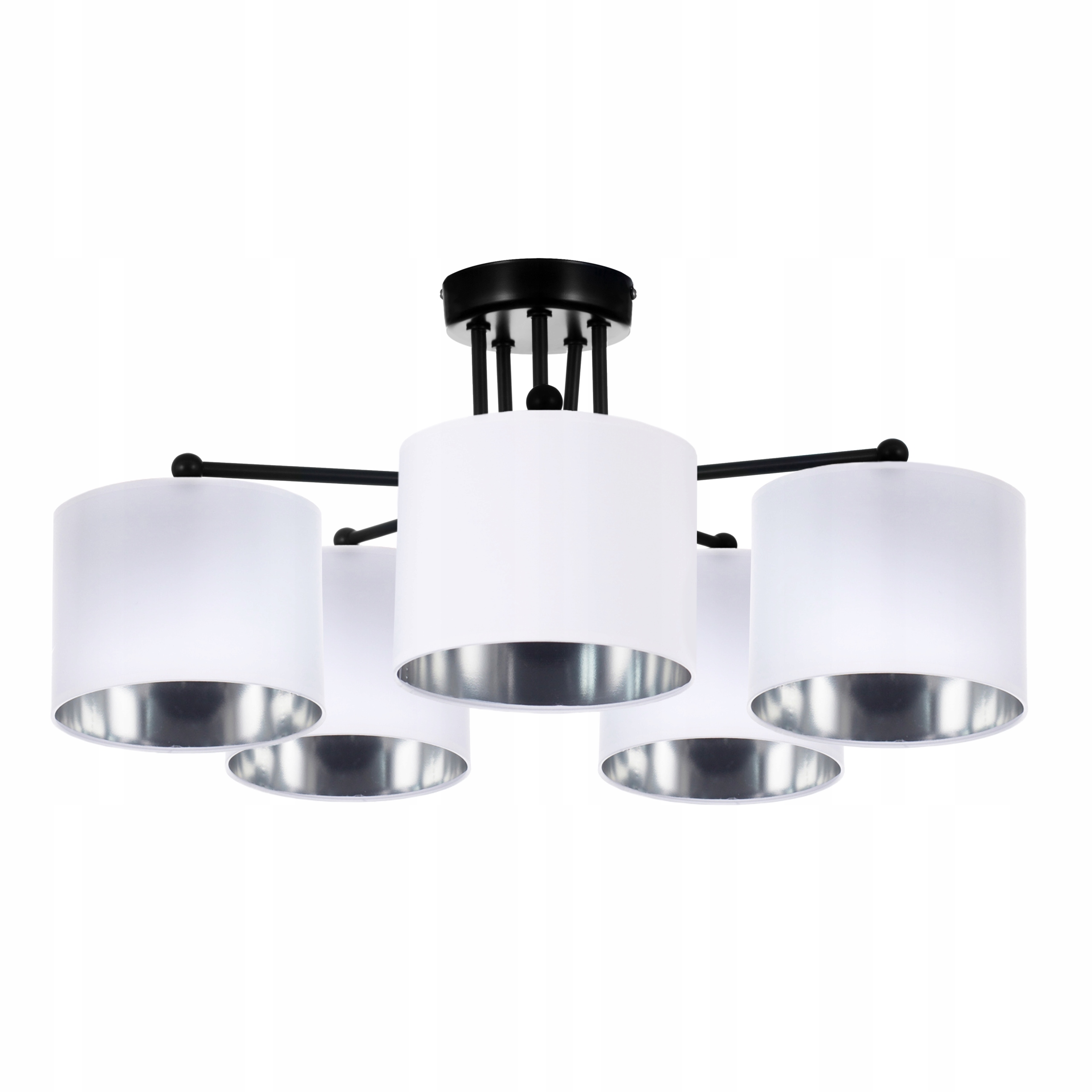 

Lampa Plafon Sufitowa Żyrandol Biało - Srebrny Led