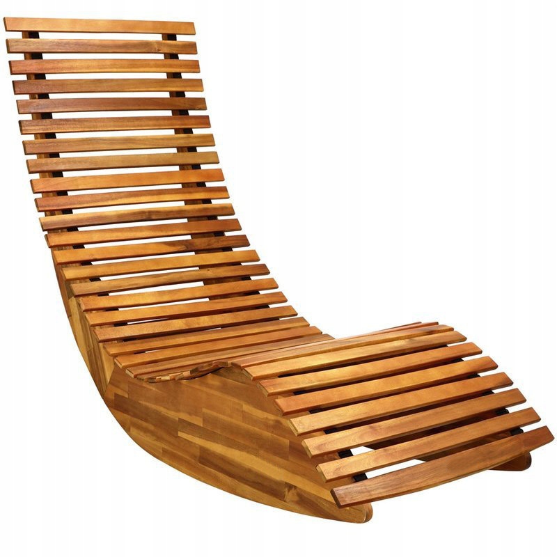 Drewniany Leżak Ogrodowy Bujak Z Drewna Akacjowego