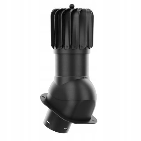 Rotačný krb Rotoline pre plechovú krytinu H fi 150 mm, podlhovastý, čierny