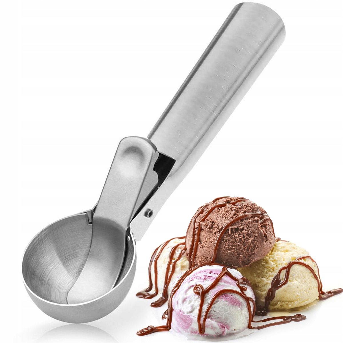 STALOWA ŁYŻKA DO PORCJOWANIA LODÓW GAŁKOWNICA