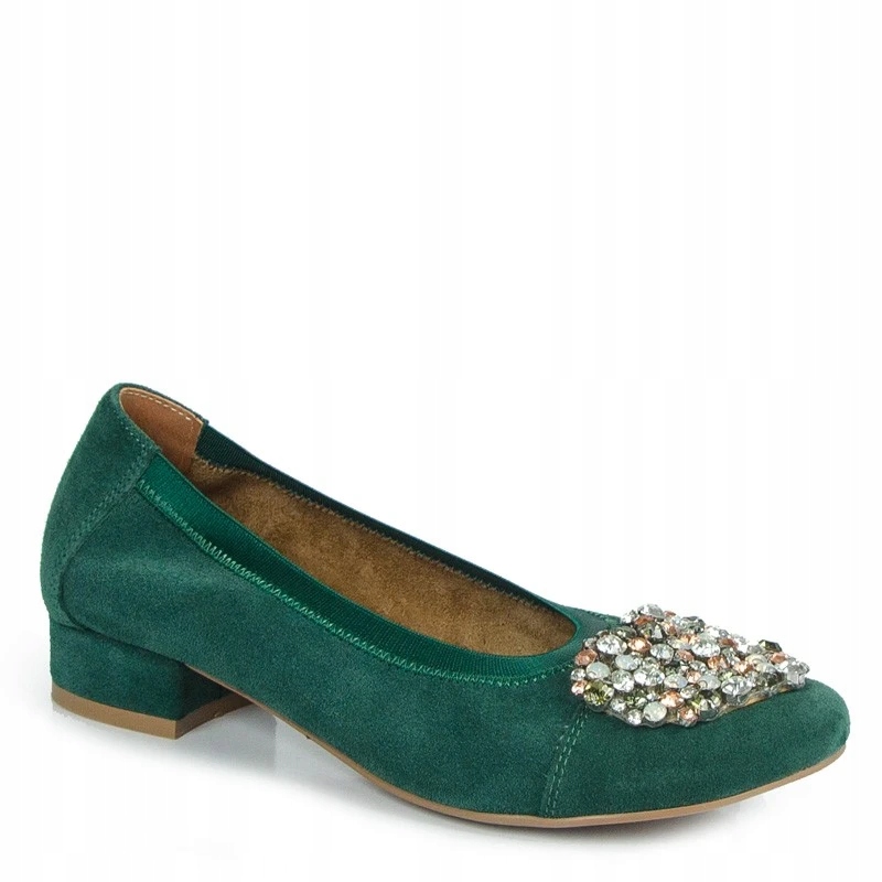 Exquisite 1508 Baleríny Mokasíny Přírodní Kůže Nubuk Zelená Ozdoba 36