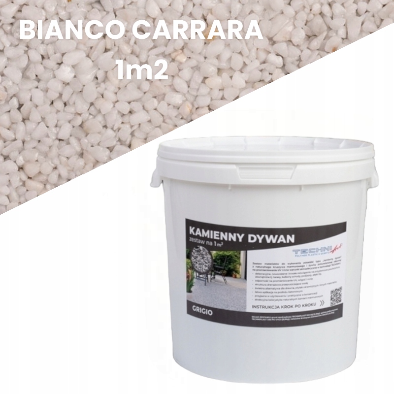 Kamenná podlaha koberec na 1 m2 Bianco Carrara