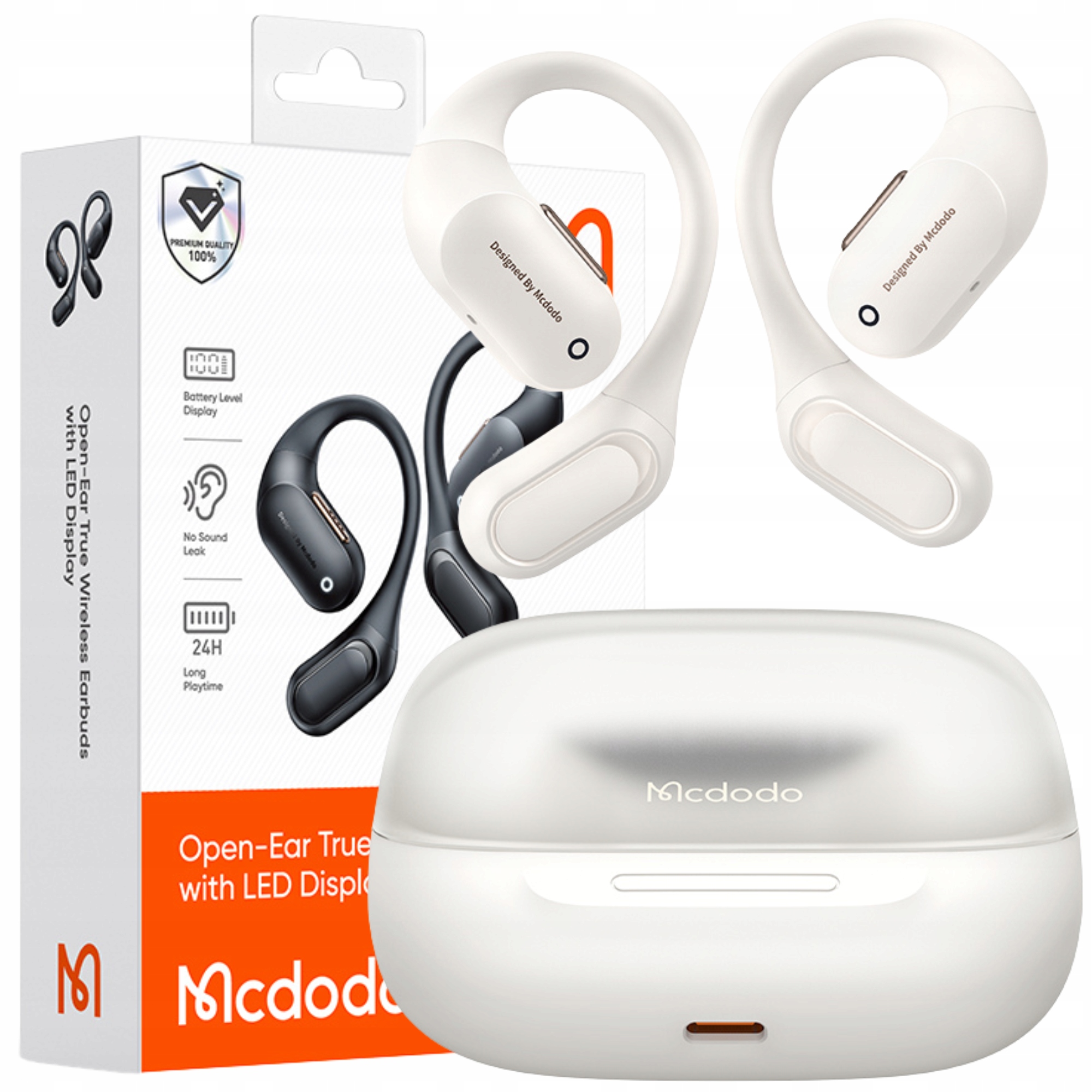 Mcdodo Bezdrátová Sluchátka Do Uší Bluetooth 5.4 S Mikrofonem Pouzdro Clip