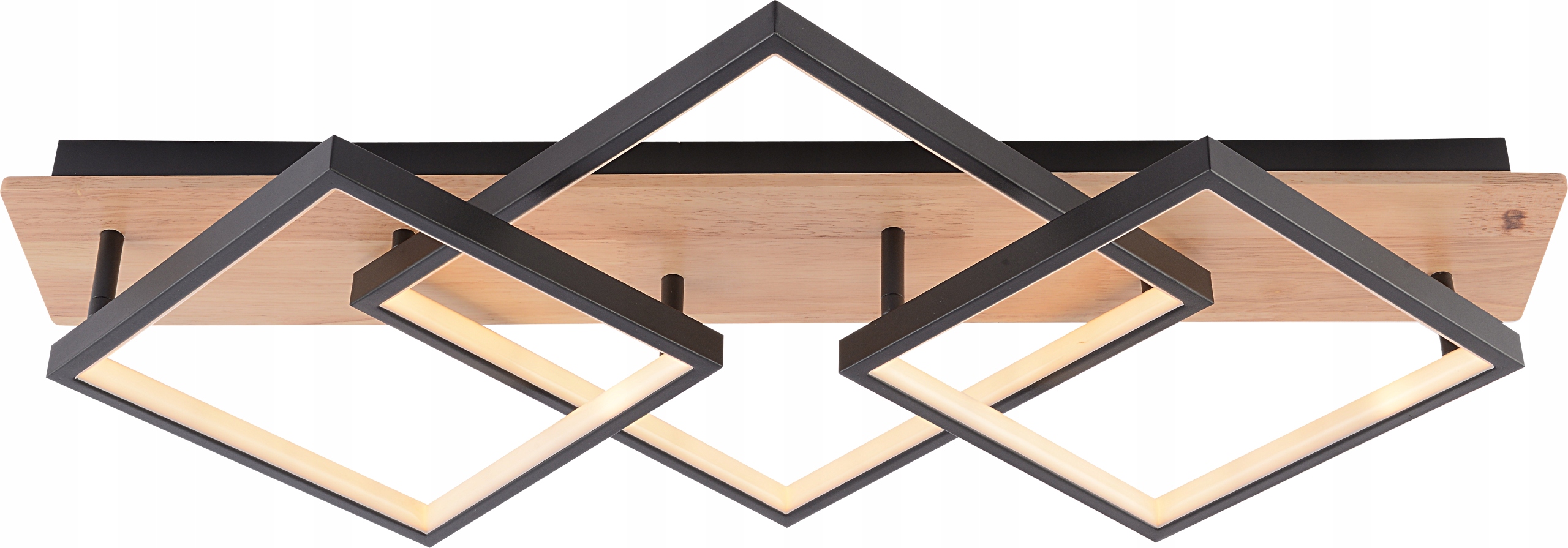 Led Luster Čierna Lampa 112W Bk+wood 3000-6000K Diaľkový Ovládač Vargo DL1386