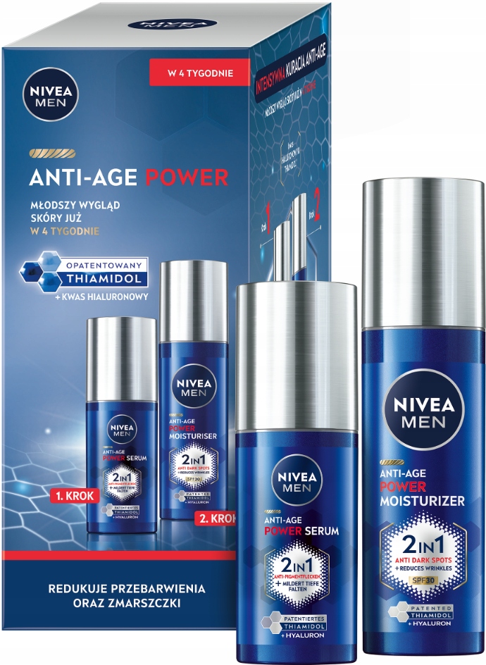 Nivea Men Anti-Age Power krém SPF30 50 ml sérum proti pigmentovým skvrnám 30 ml
