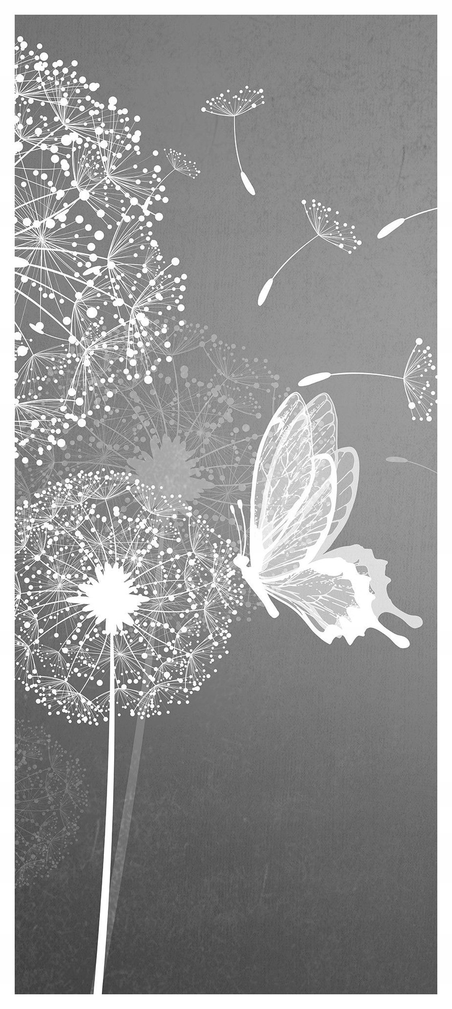 Samolepka Fototapeta Pampeliška s motýly moderní pastel boho 91x211