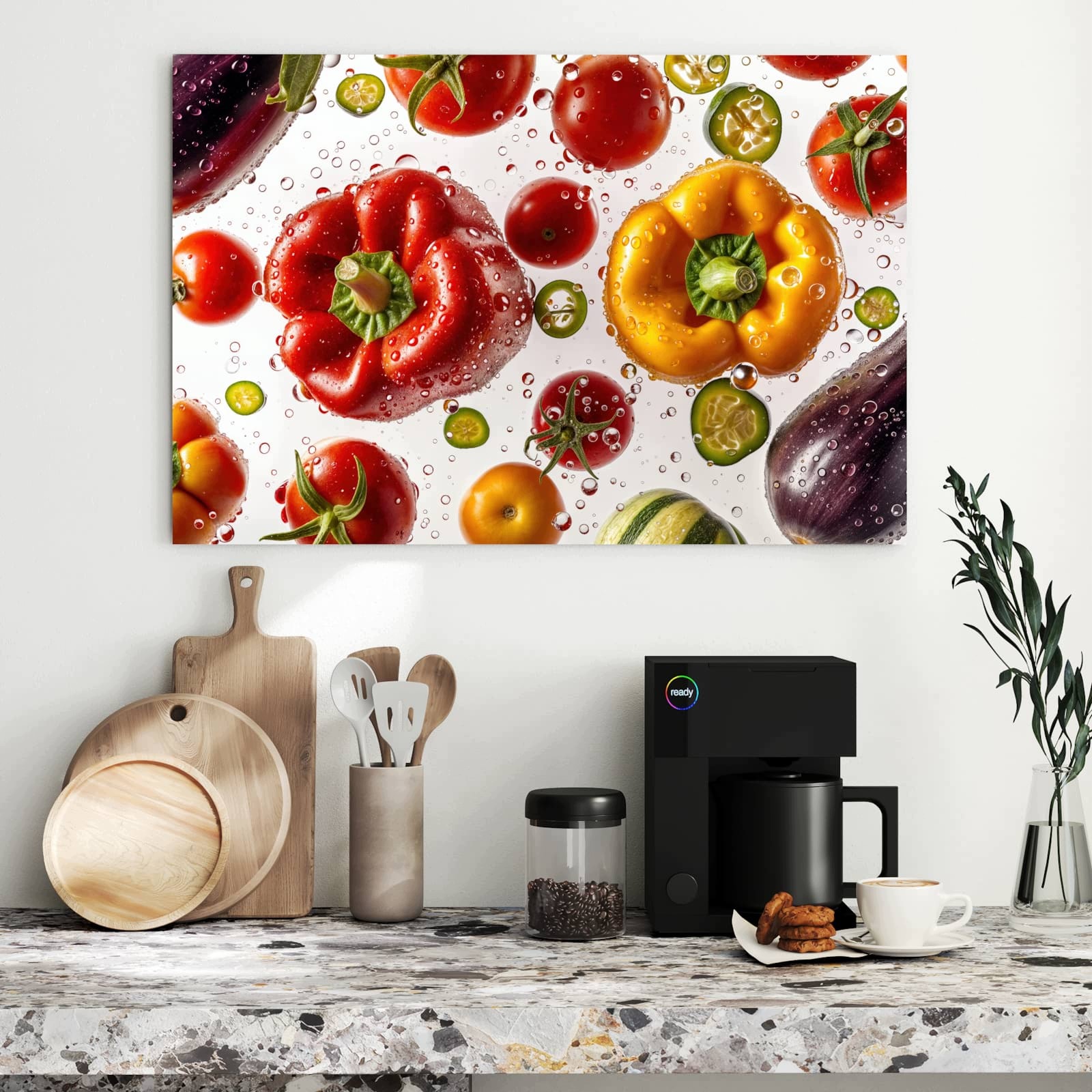 Magnetická tabule Barevné Svěží Zelenina 90 × 60 cm