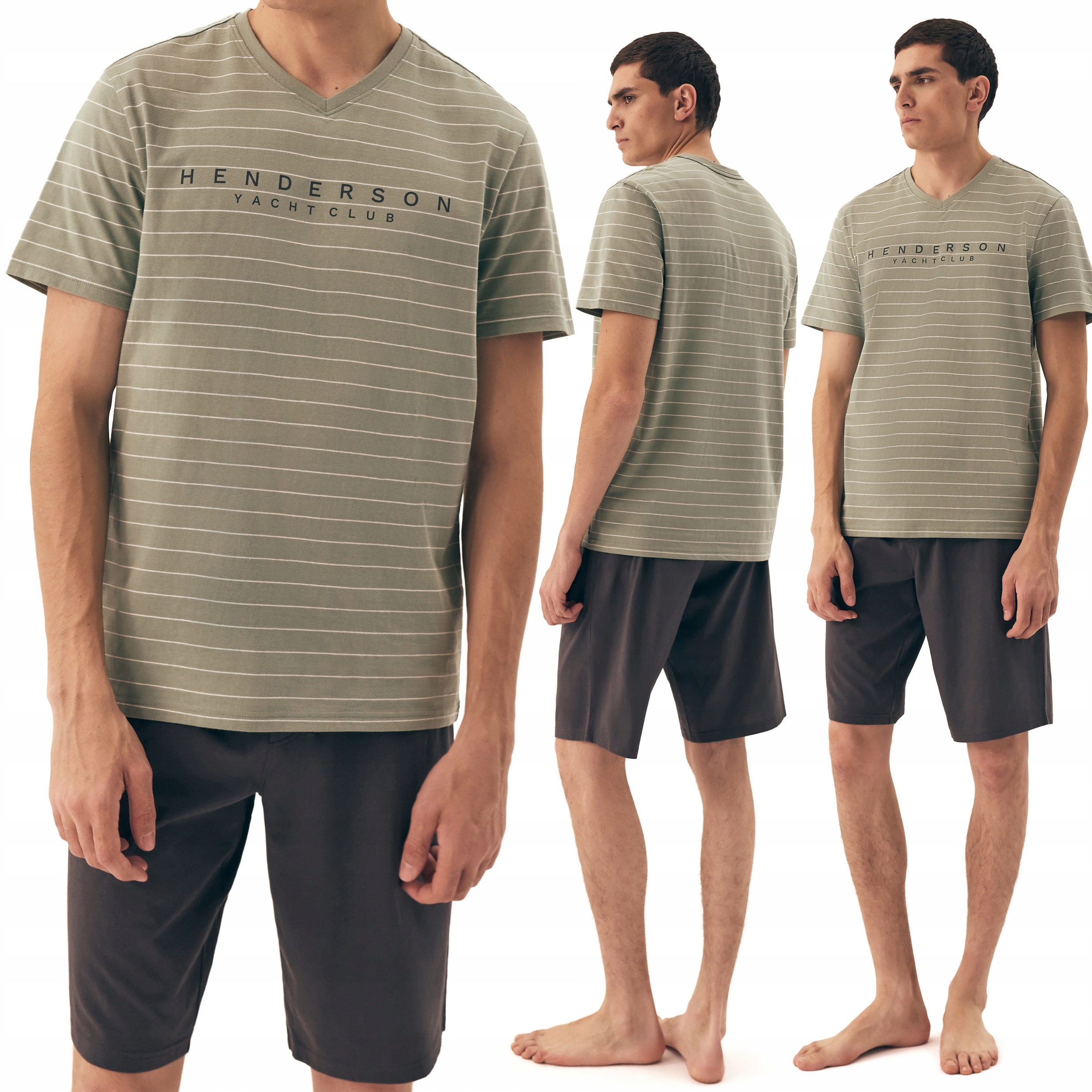 Pánské pyžamo 100% Bavlna krátké letní Henderson Deli XXL