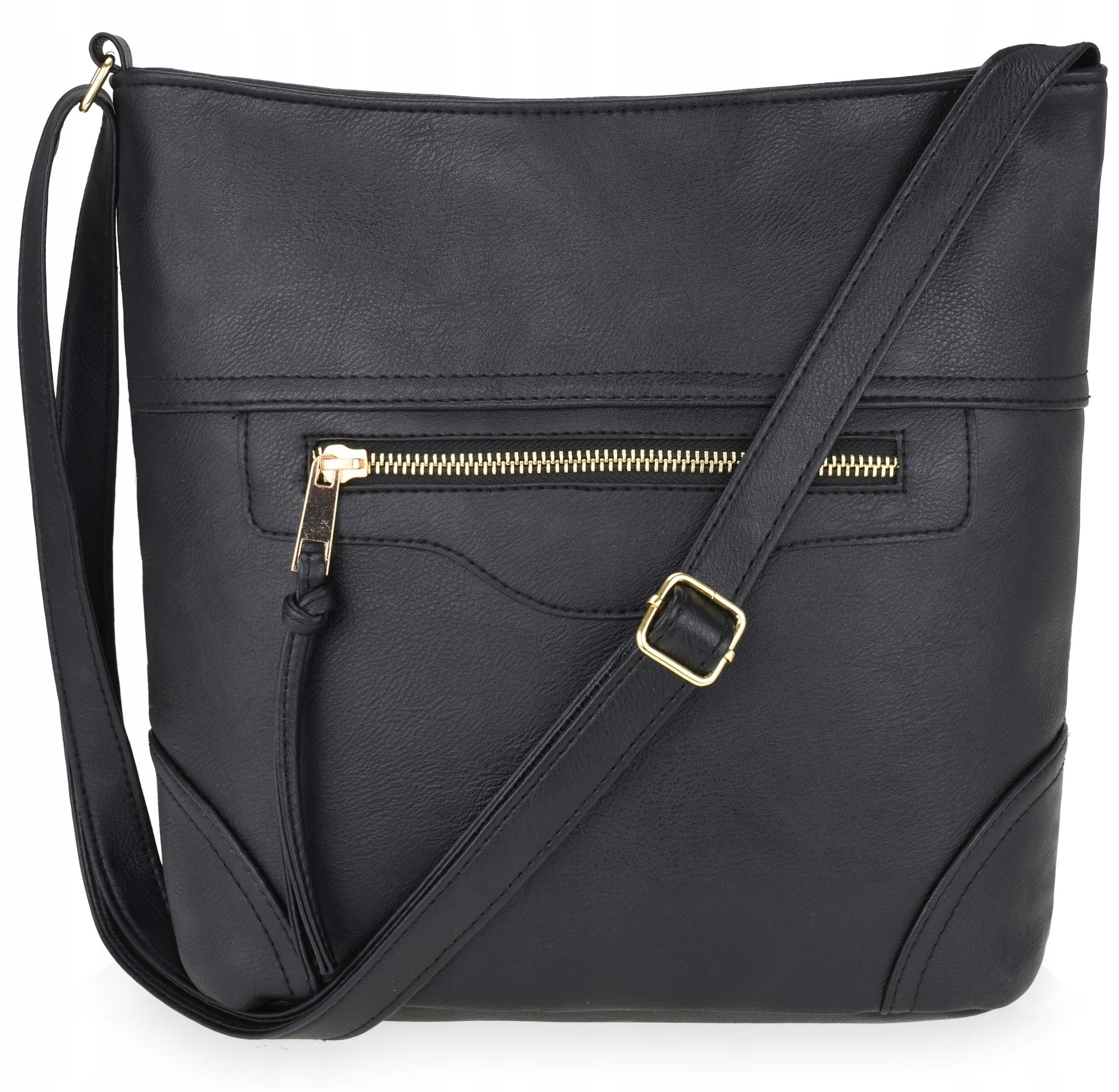 UROCZA TOREBKA DAMSKA NA RAMIĘ LISTONOSZKA A5 CZARNA TOREBKI DAMSKIE 304 Marka inna