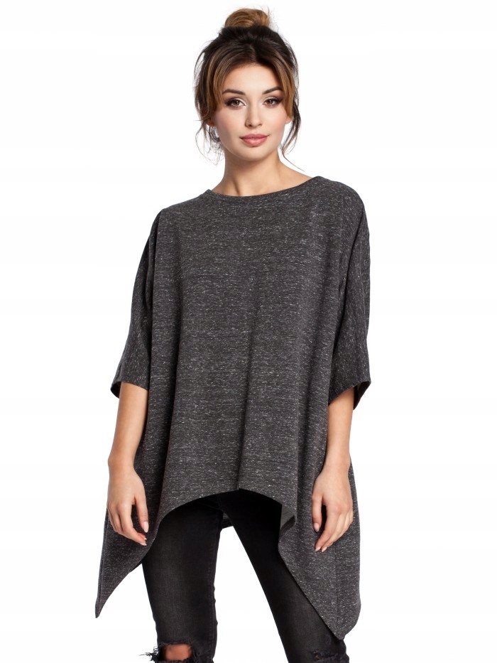 

Eu L/XL B034 Asymetryczna bluza oversize - grafito