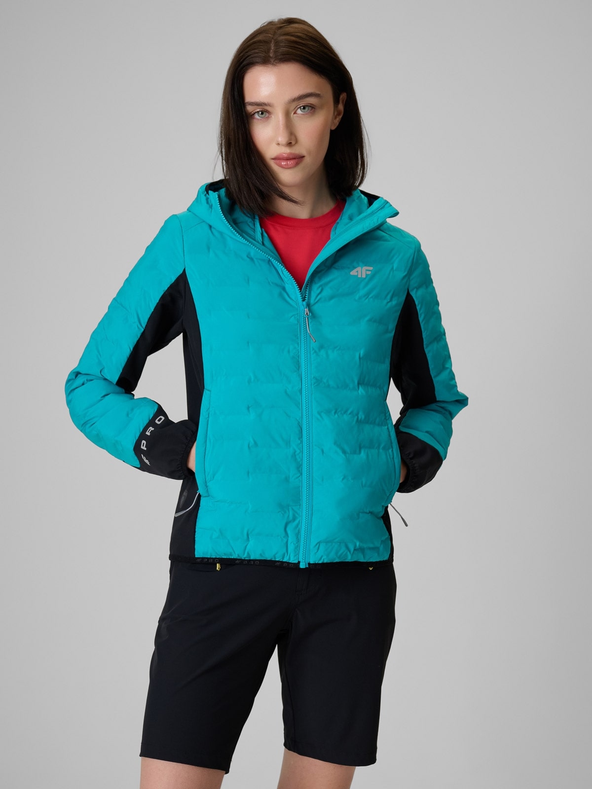4F Dámská Trekingová Bunda Tyrkysová Slim Lehká
