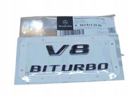 

Emblemat Napis Mercedes V8 Biturbo Srebrny Oe